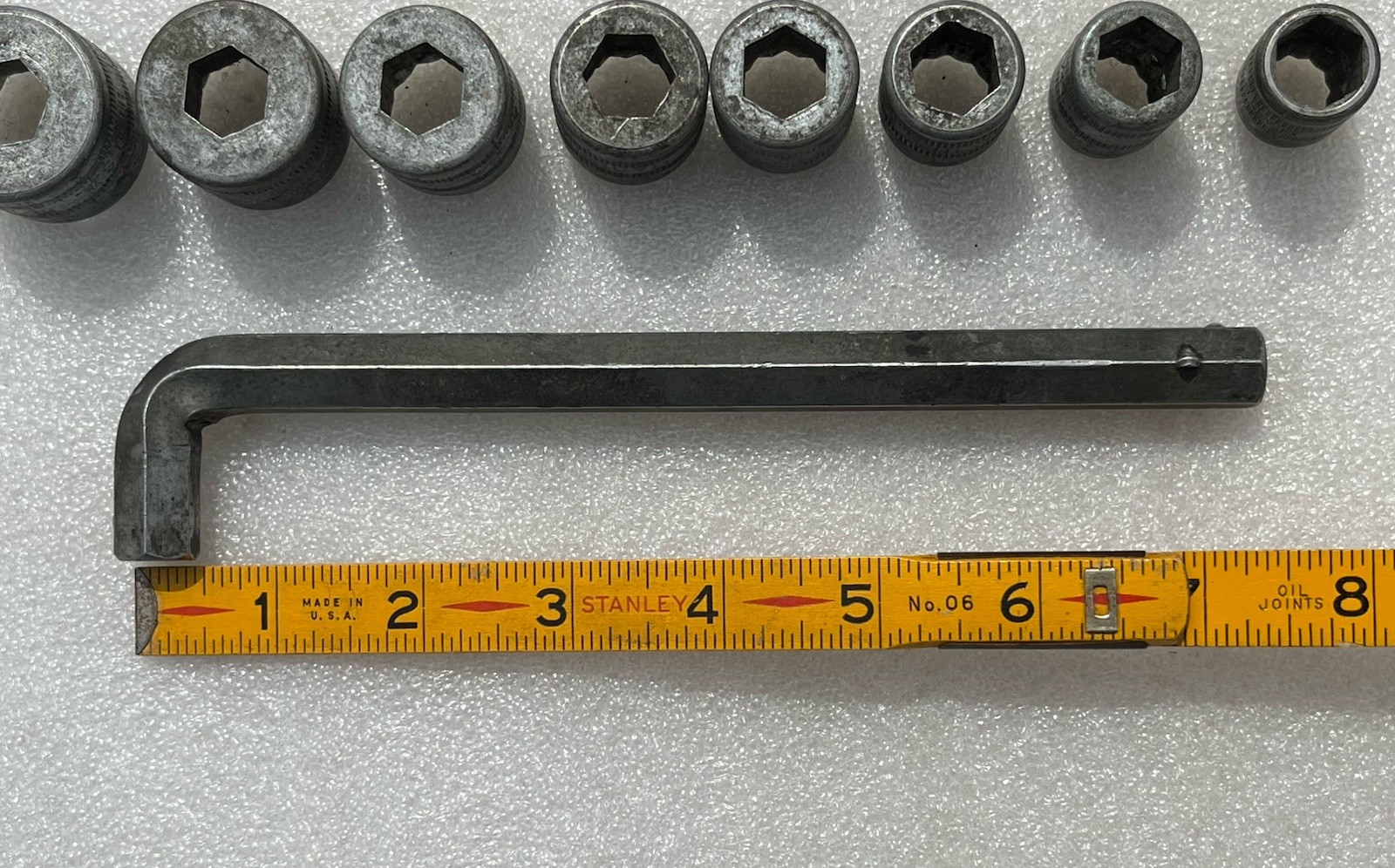 Vintage Allen Head Wrench Hex Socket Set SAE 12 Pt Drive 9 Pc Made USA