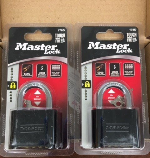 PACK OF TWO- Master Lock With Combination and Reset Tool, Model – 178D New