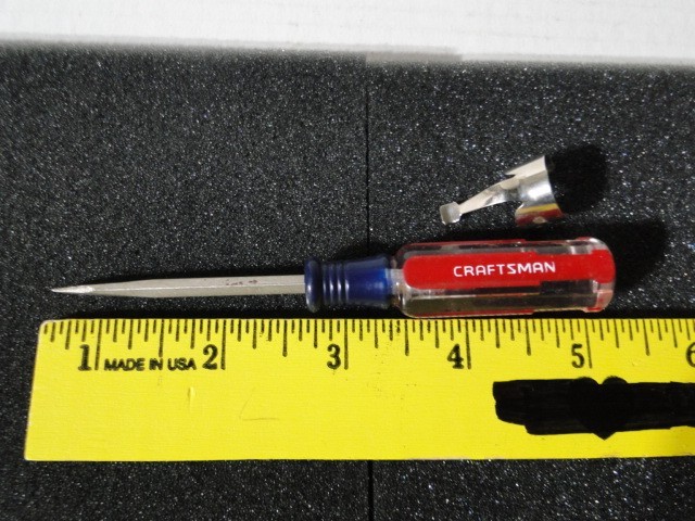 Vintage Craftsman Pocket Screwdriver With Clip 41421-Y-WF 1/8″ Flat Slotted