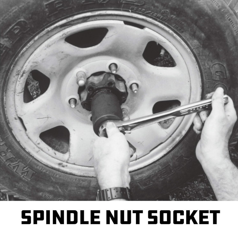 Powerbuilt Spindle Nut Socket, 4 Lug, 2-3/4-inch Outer, Ford, Easy Removal of Sp