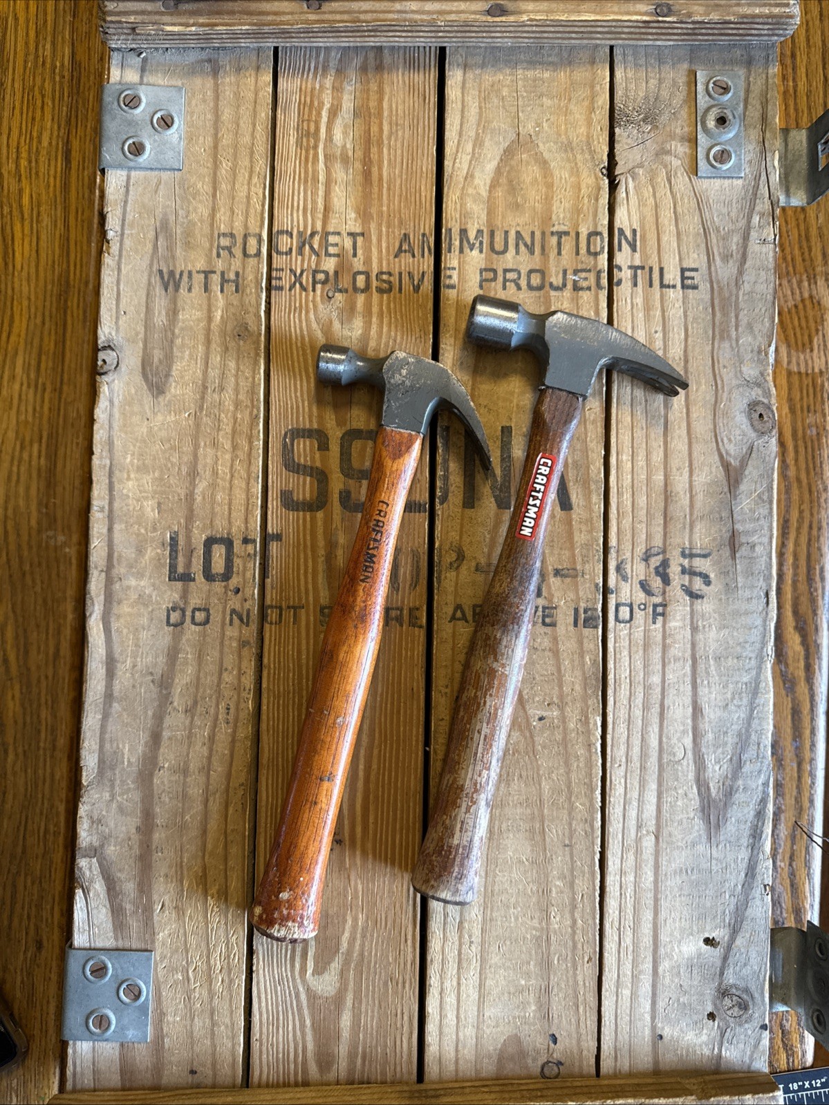 Vintage CRAFTSMAN 🇺🇸 38071 + 38128 Straight Curved Claw Finishing Hammer Set