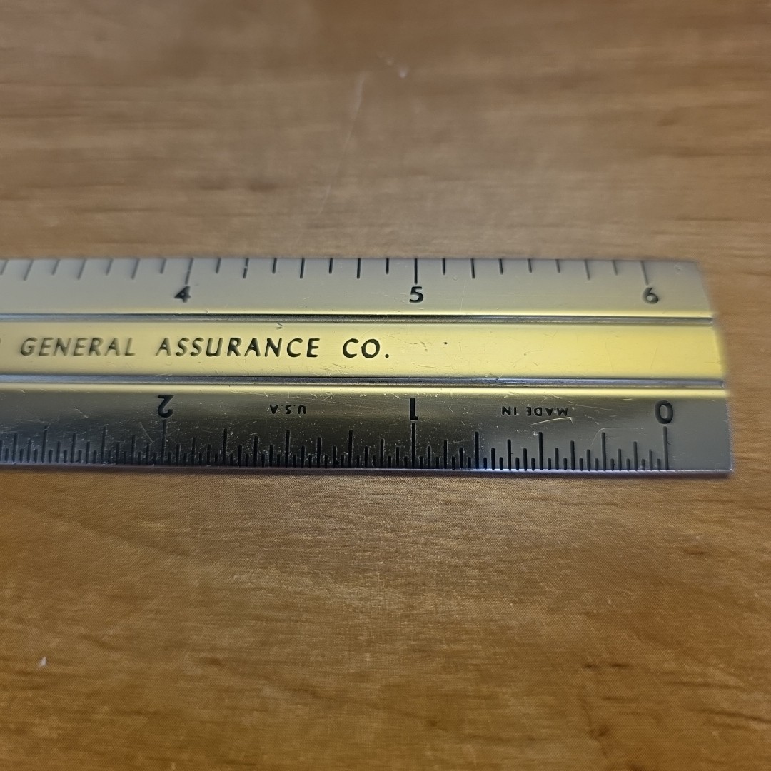 Vintage Glacier General Assurance Co Golden Rule Advertising 6″ Pocket Ruler