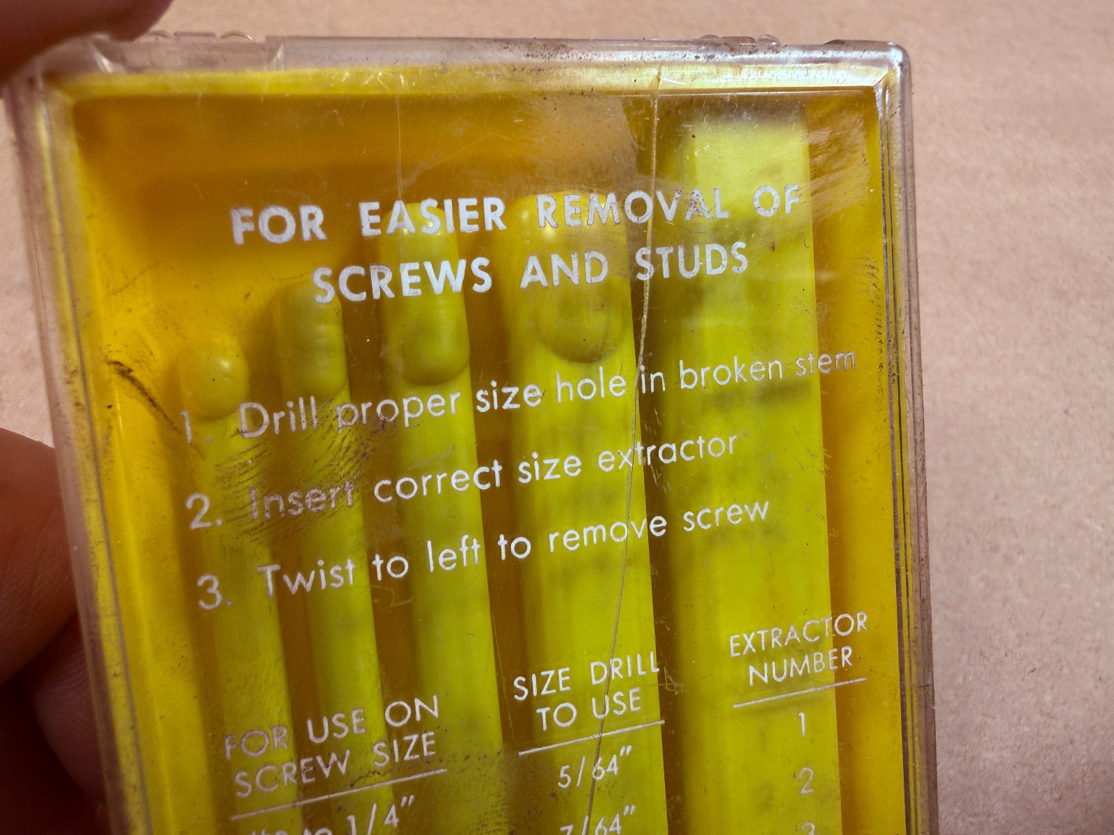 VINTAGE SEARS CROWN LOGO CRAFTSMAN 67372 5 Piece Screw Extractor Set MADE IN USA