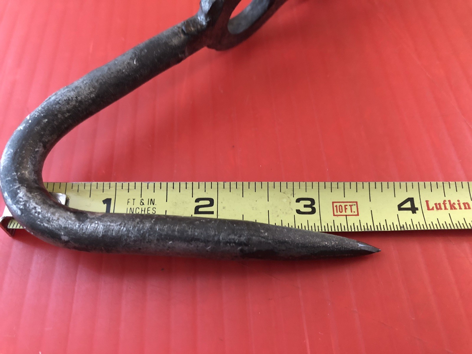 Vintage French Butchers Meat Hook. Iron with Hanging or Finger Holes