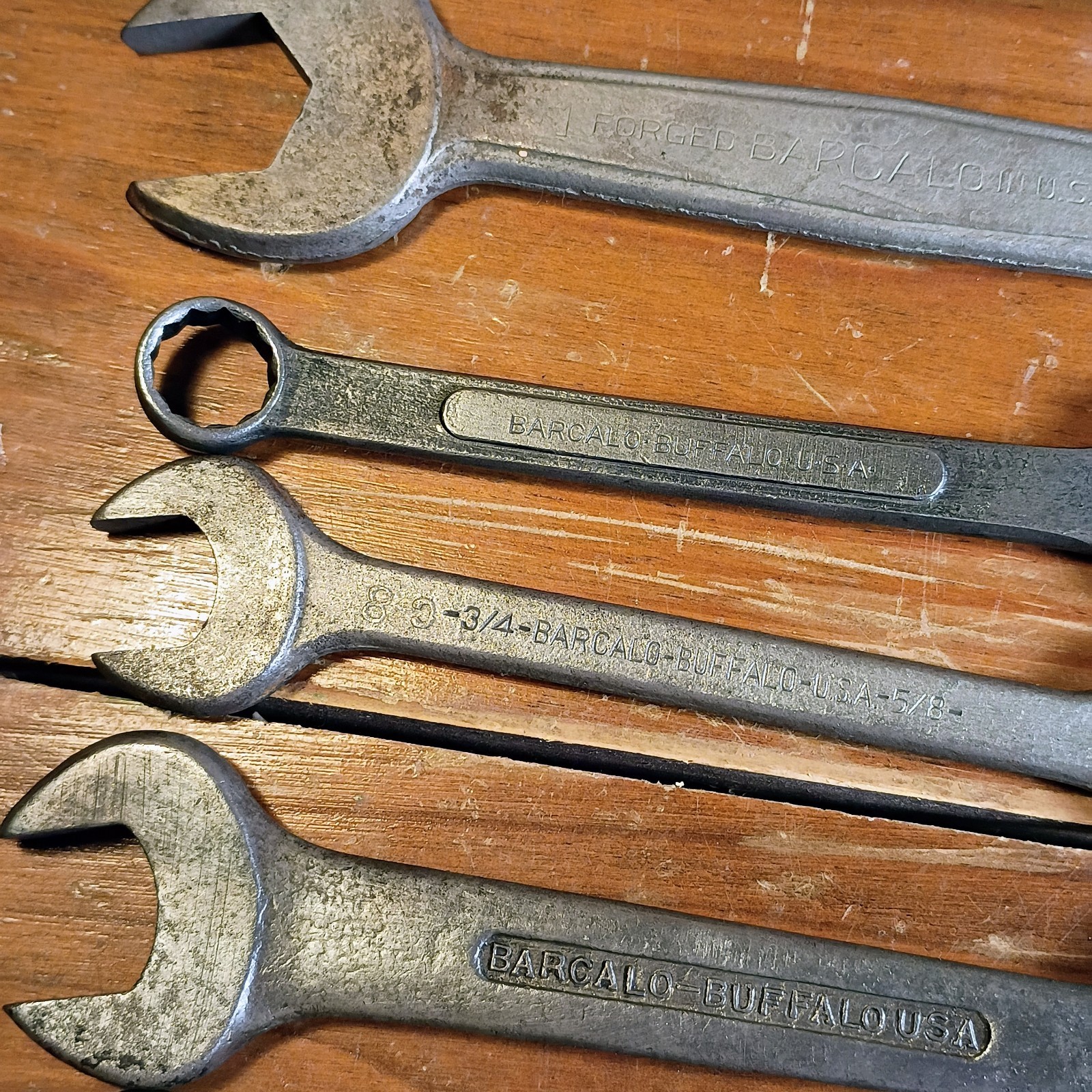 12 Vintage Barcalo Buffalo USA Wrenches Open End Double Box End Combination