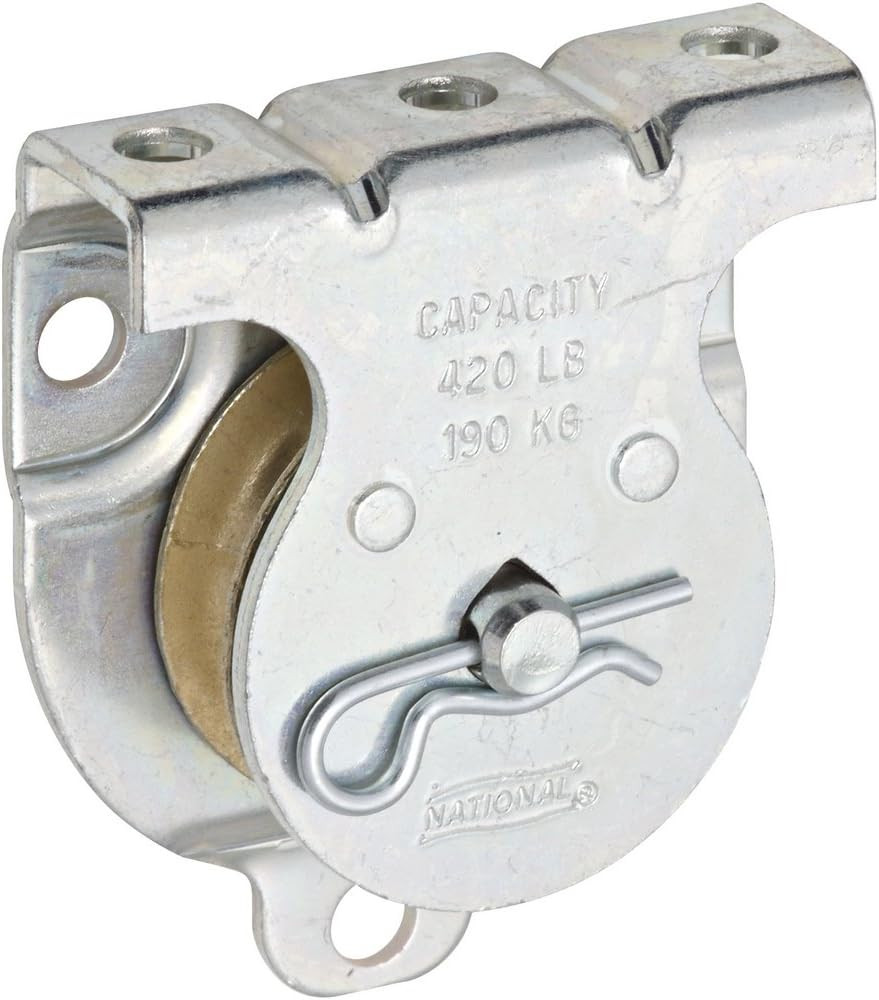 National Hardware N233-247 3219BC Wall/Ceiling Mount Single Pulleys in Zinc, 1-1