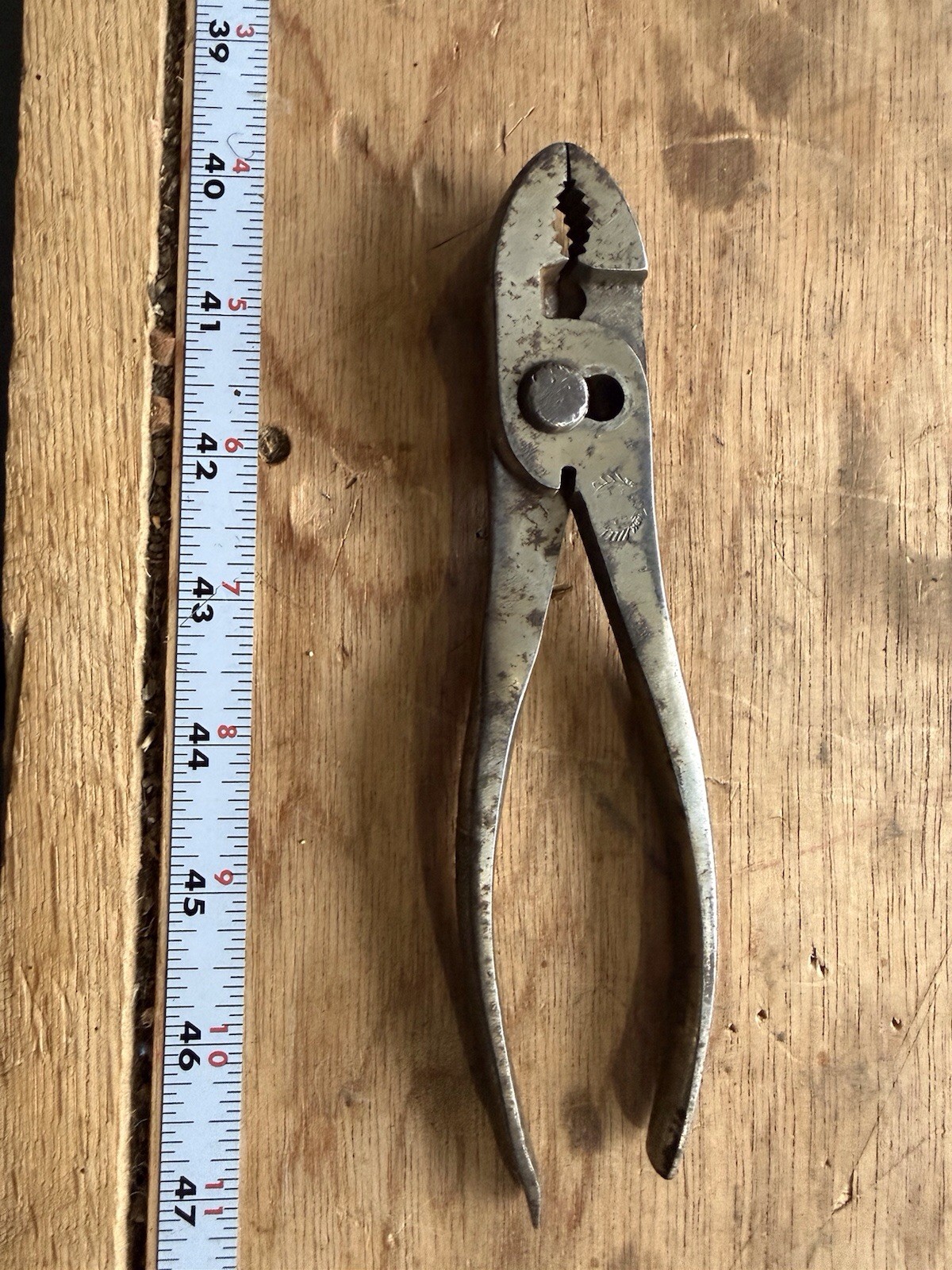 Vintage Slip Joint Pliers Marked Forged Steel ZENITH Trademark Flat Tip Handle