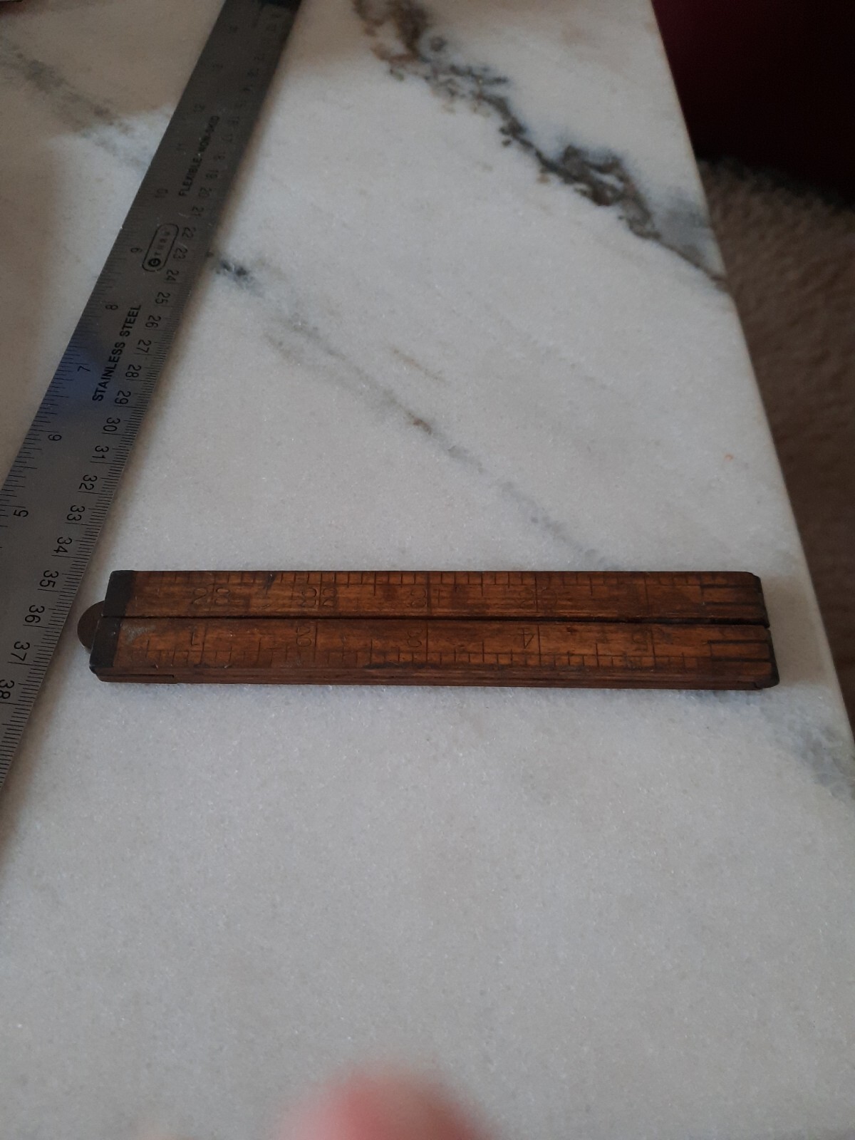 Vintage Stanley No. 61 Folding Boxwood Ruler 24 Inches Made In USA