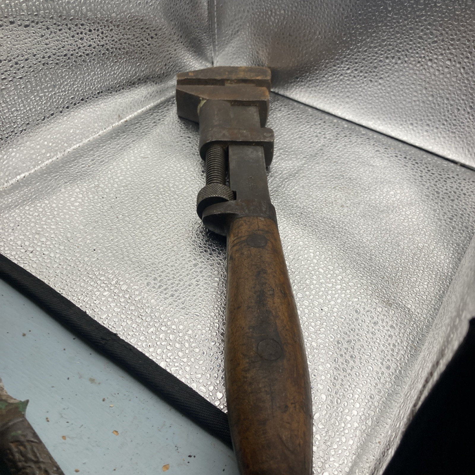 ANTIQUE~ P. S. & W. CO. SOLID BAR ADJUSTABLE WRENCH ~JAN, 14 1896~ -I