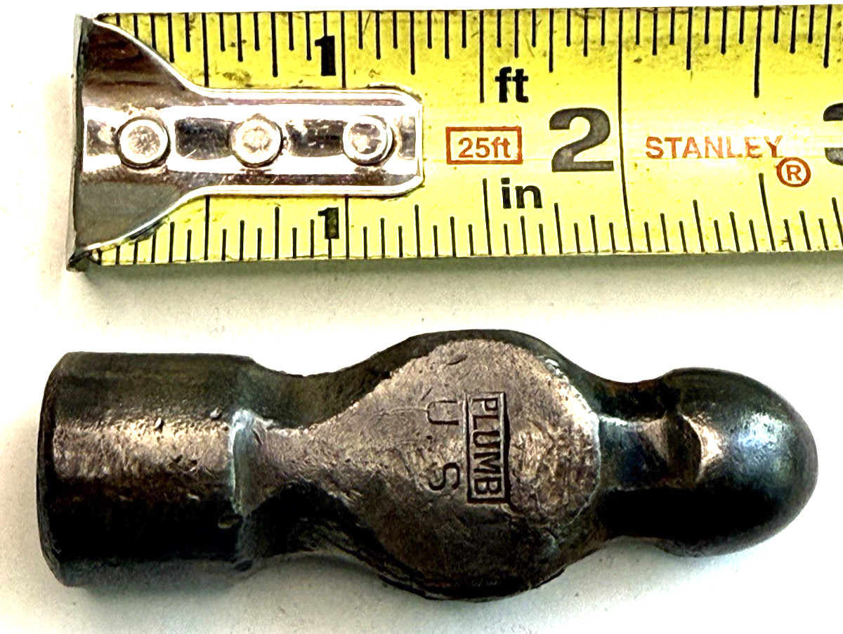 Vintage Plumb U.S. 4 Oz. Ball Peen Hammer Head
