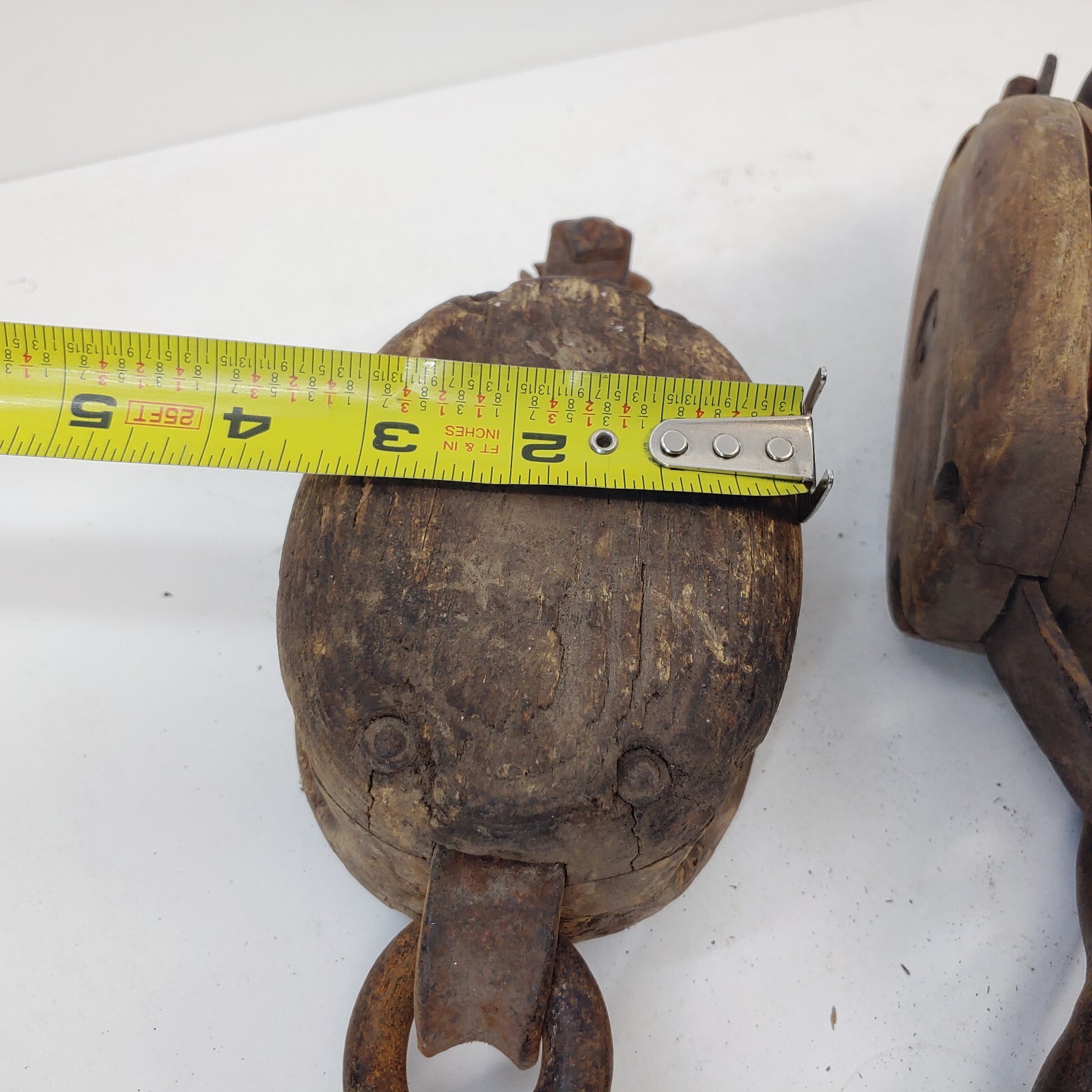 Vintage Lot Sm Lg Single Double Wood Block Tackle Pulley Hook Rustic Barn Decor