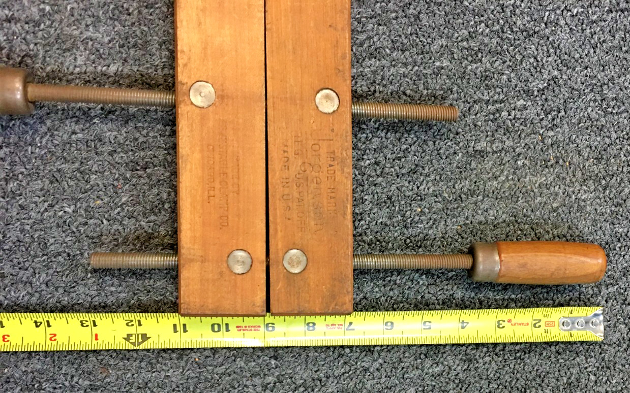 JORGENSEN Adjustable 10″ Wood Clamp Wooden Vice Carpenter Tool, VINTAGE