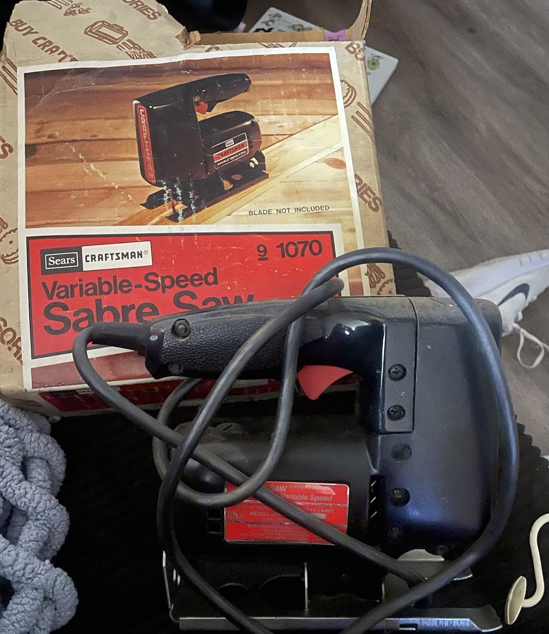 Sears Craftman Sabre Saw 5/8” Variable Speed 9-1070+Edge Guide Woodwork Cutting