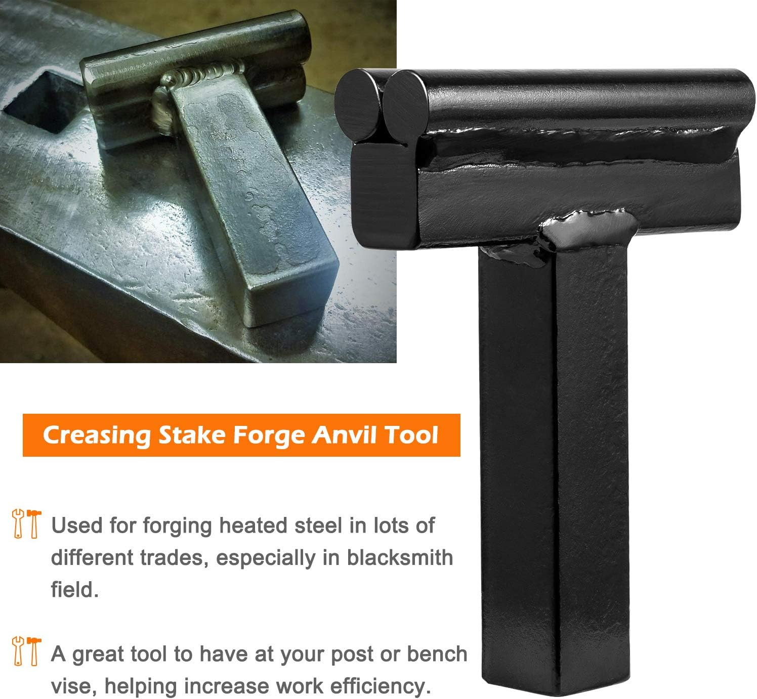 3-Piece Blacksmith Tool Set – Hot Cut, Creasing Stake & Fuller Forge Tools