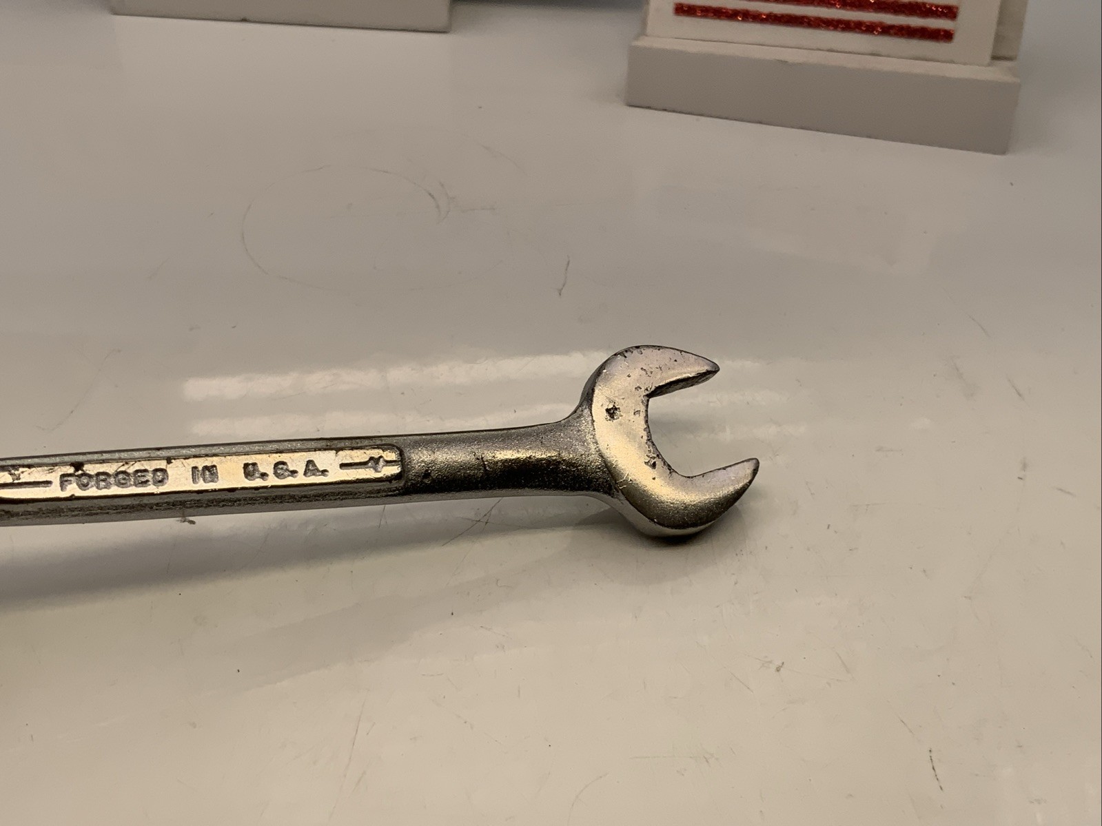 Craftsman Open End Wrench -V- Series, 3/8” X 7/16”, 5-1/2”, USA – Light Blue