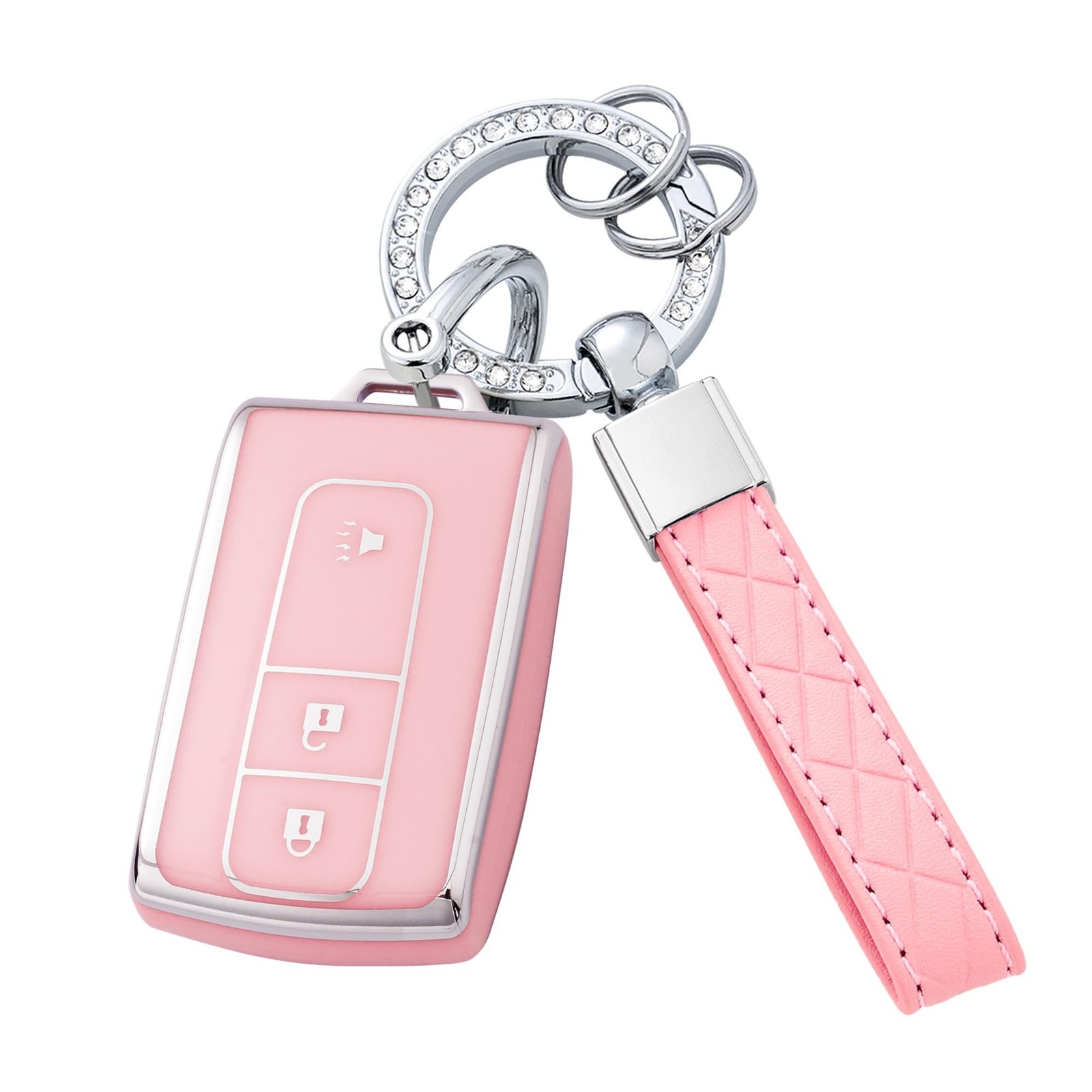 Key Fob Cover with Keychain for Toyota Prius 2004 2005 2006 2007 2008 2009 (P…