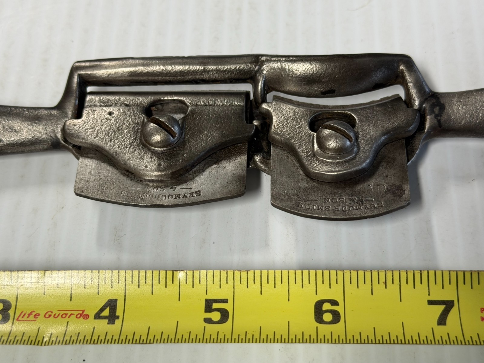 Antique Seymour Smith & Son Spokeshave Double Bladed Cast Iron Woodworking Rare