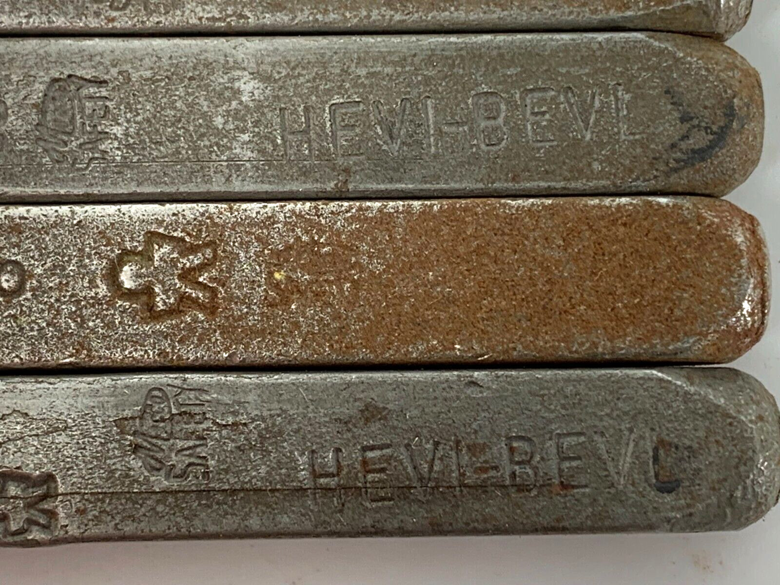 Mecco Machinist Punch Stamp Set Safety Hevi-Bevl Steel 1/8″