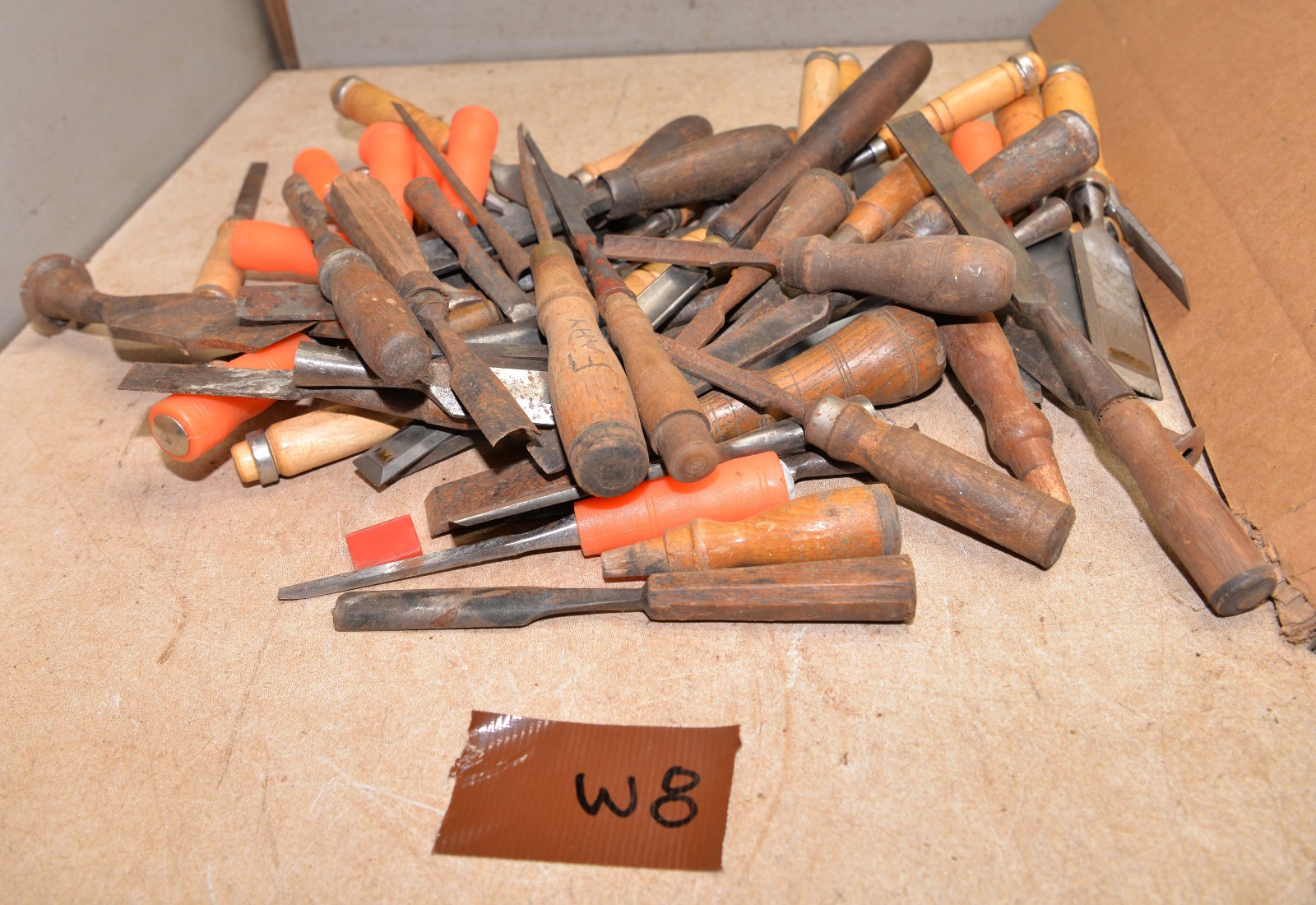 60 vintage wood carving chisels collectible woodworking huge tool lot W8