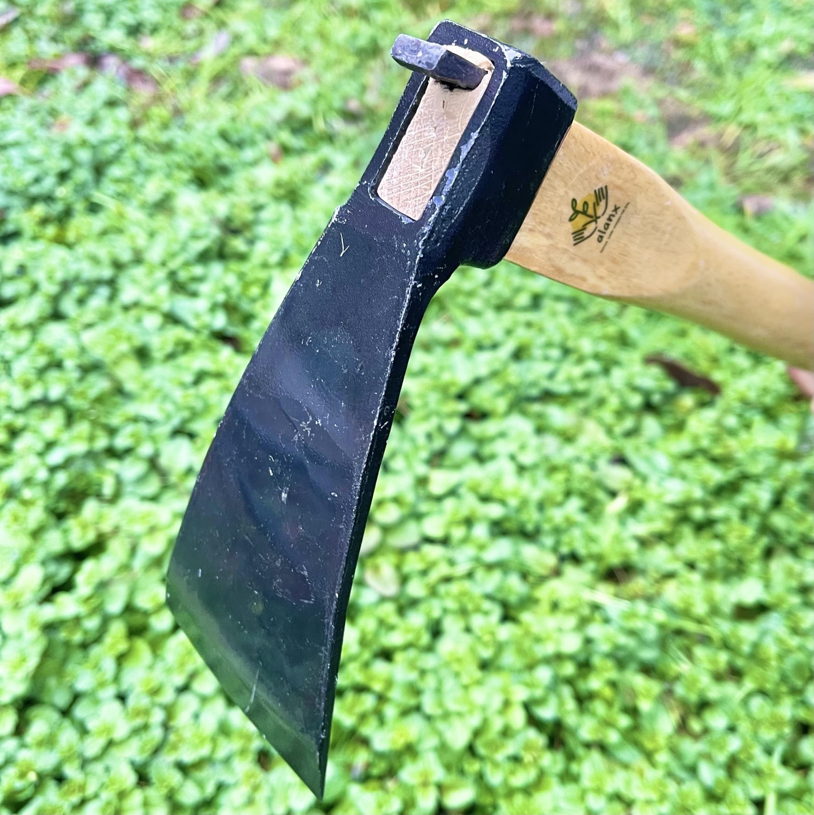 14 Inch Heavy Duty Wide Hoe, Japanese Carbon Steel with Oak Wooden Handle, Wi…