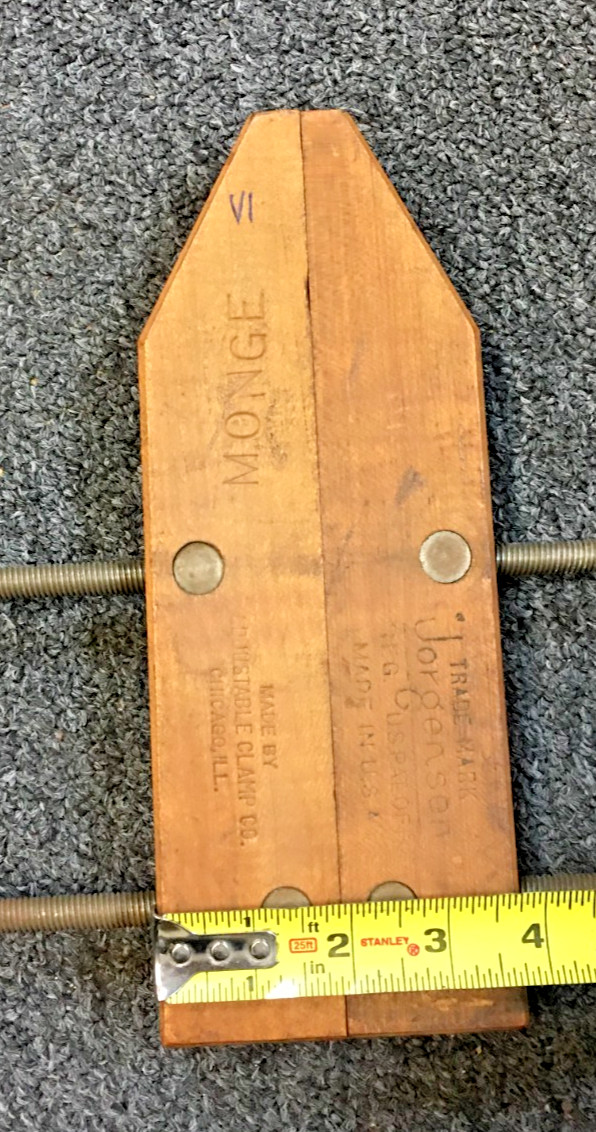 JORGENSEN Adjustable 10″ Wood Clamp Wooden Vice Carpenter Tool, VINTAGE