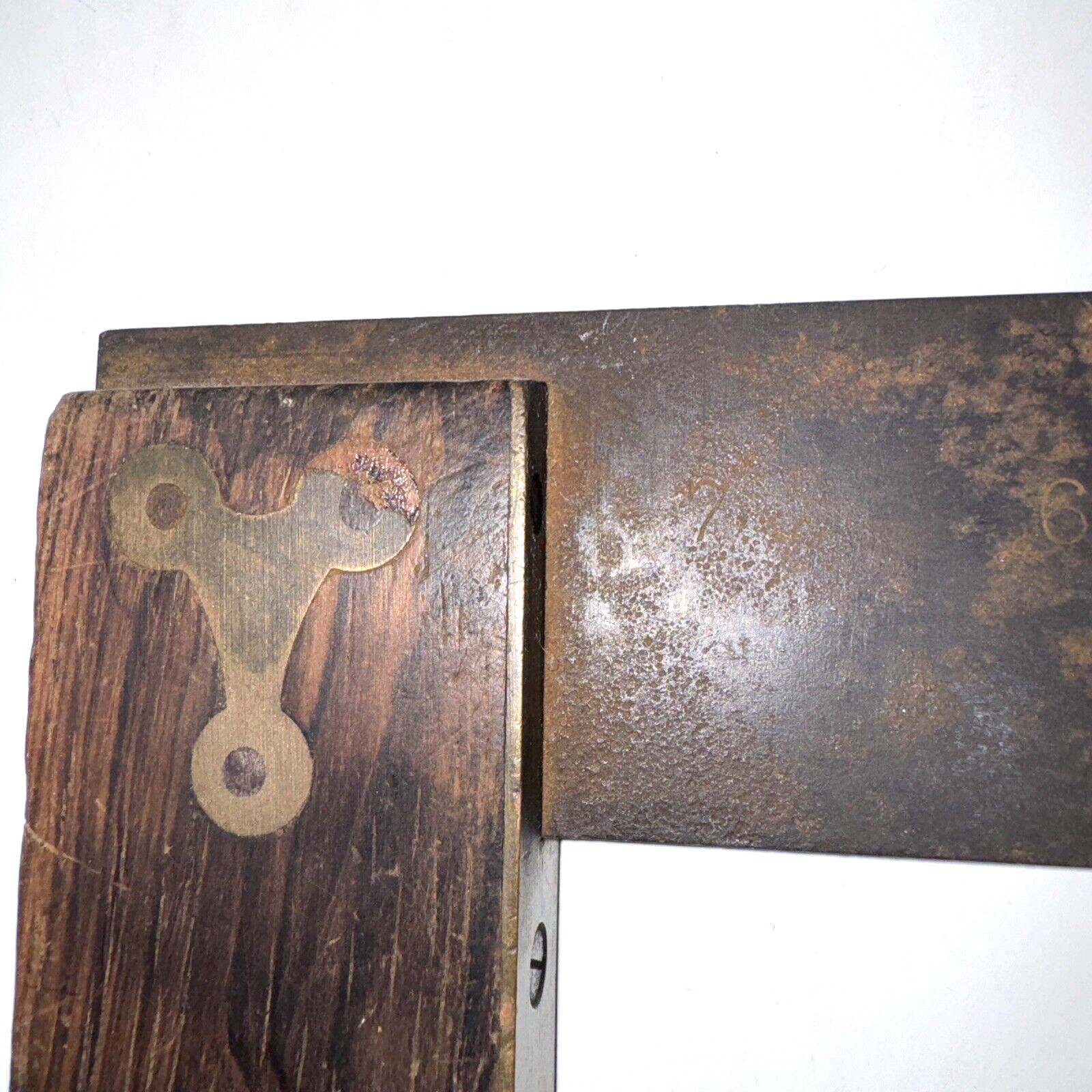 Vintage Stanley Brass Hardware with Wood Handle 6″ Carpenter’s Square