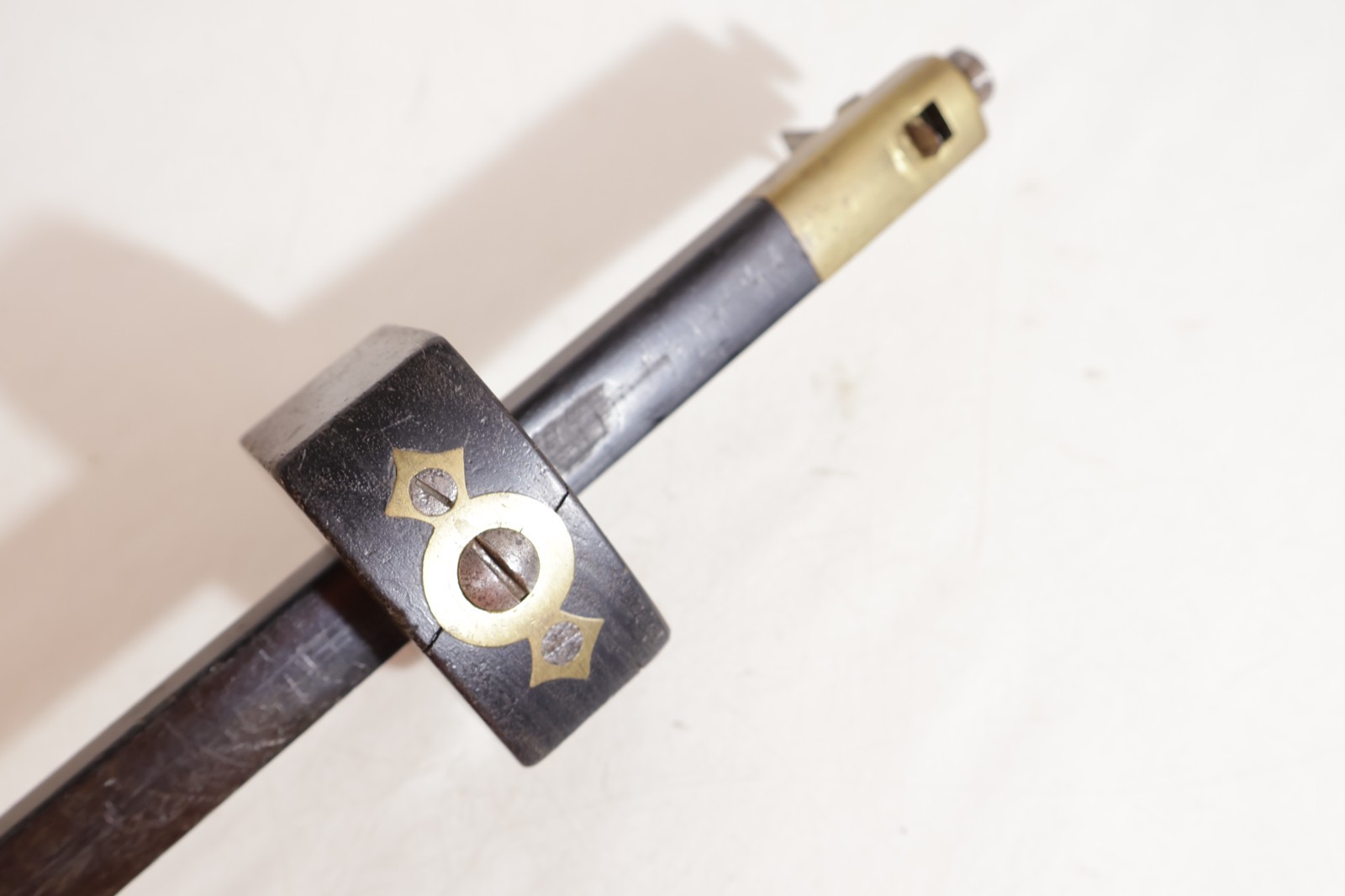 EBONY & BRASS 10 1/2 INCHES SLITTING GAUGE VERY GOOD CONDITION MUST SEE 253 tag3
