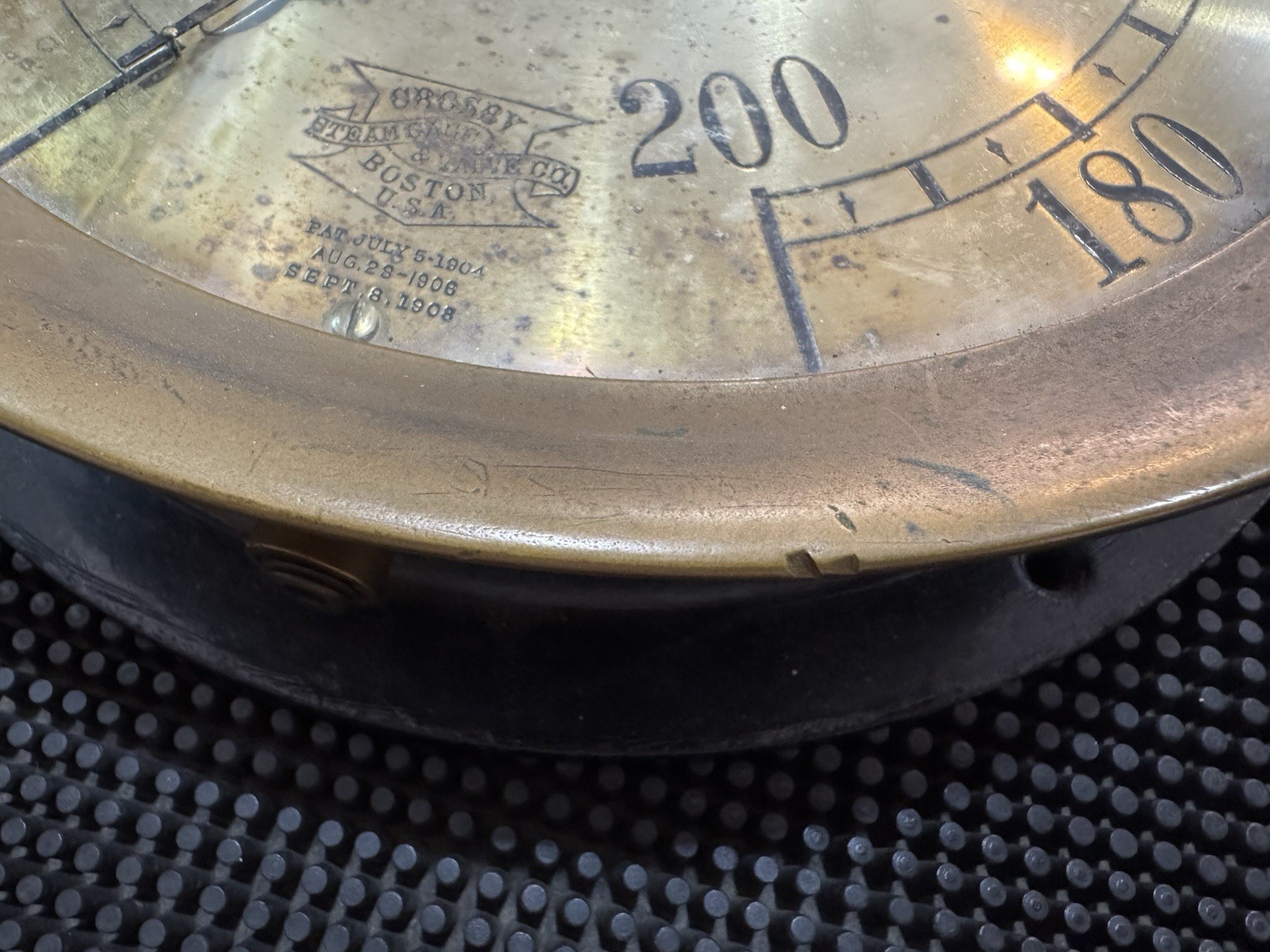12” 709-438 Antique Crosby Steam Gage & Valve Co. 200 PSI Gauge**FAST SHIPPING**