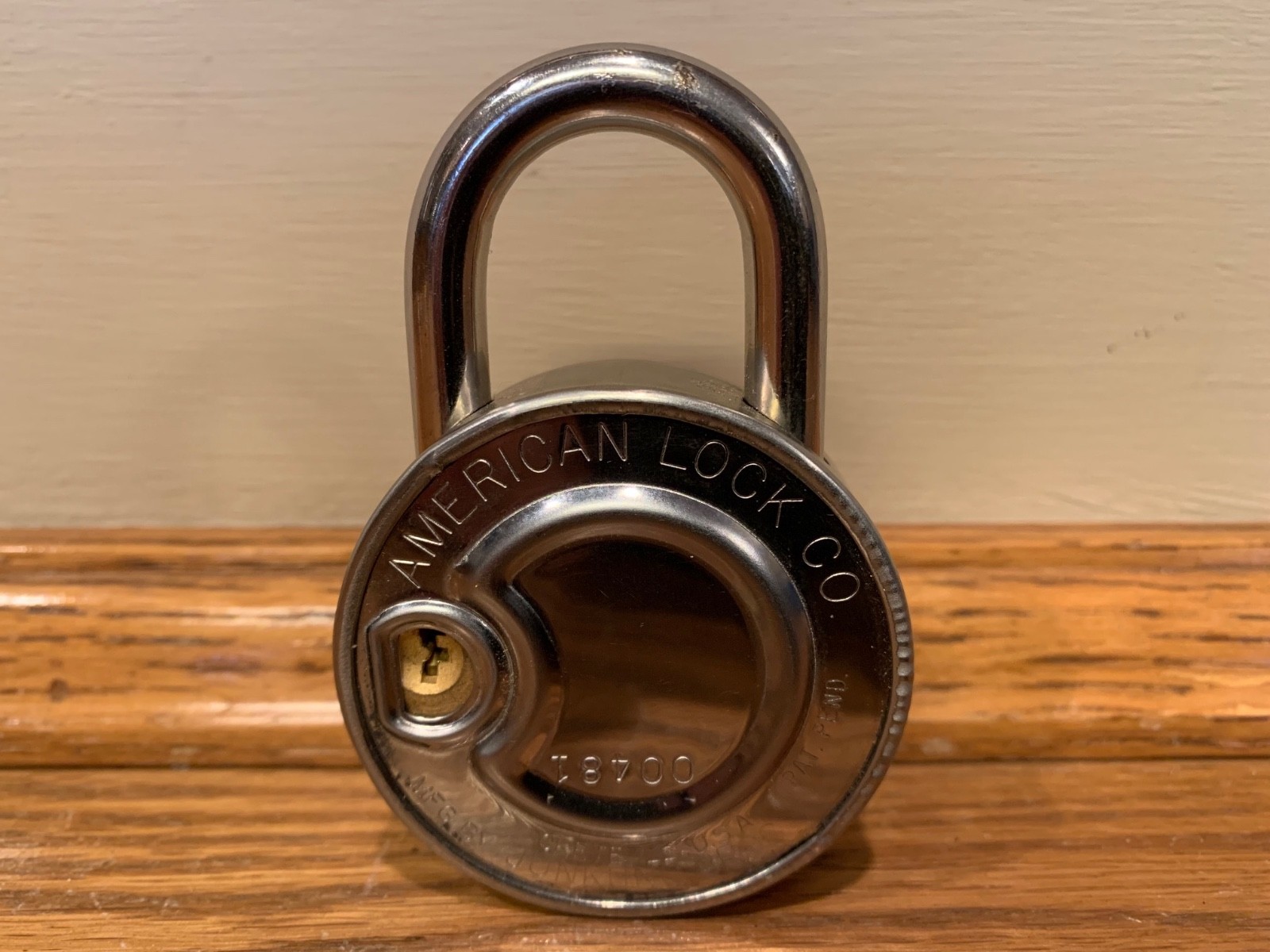 VINTAGE NEW American Lock Co Combination Padlock Blue & Silver Lock in Box