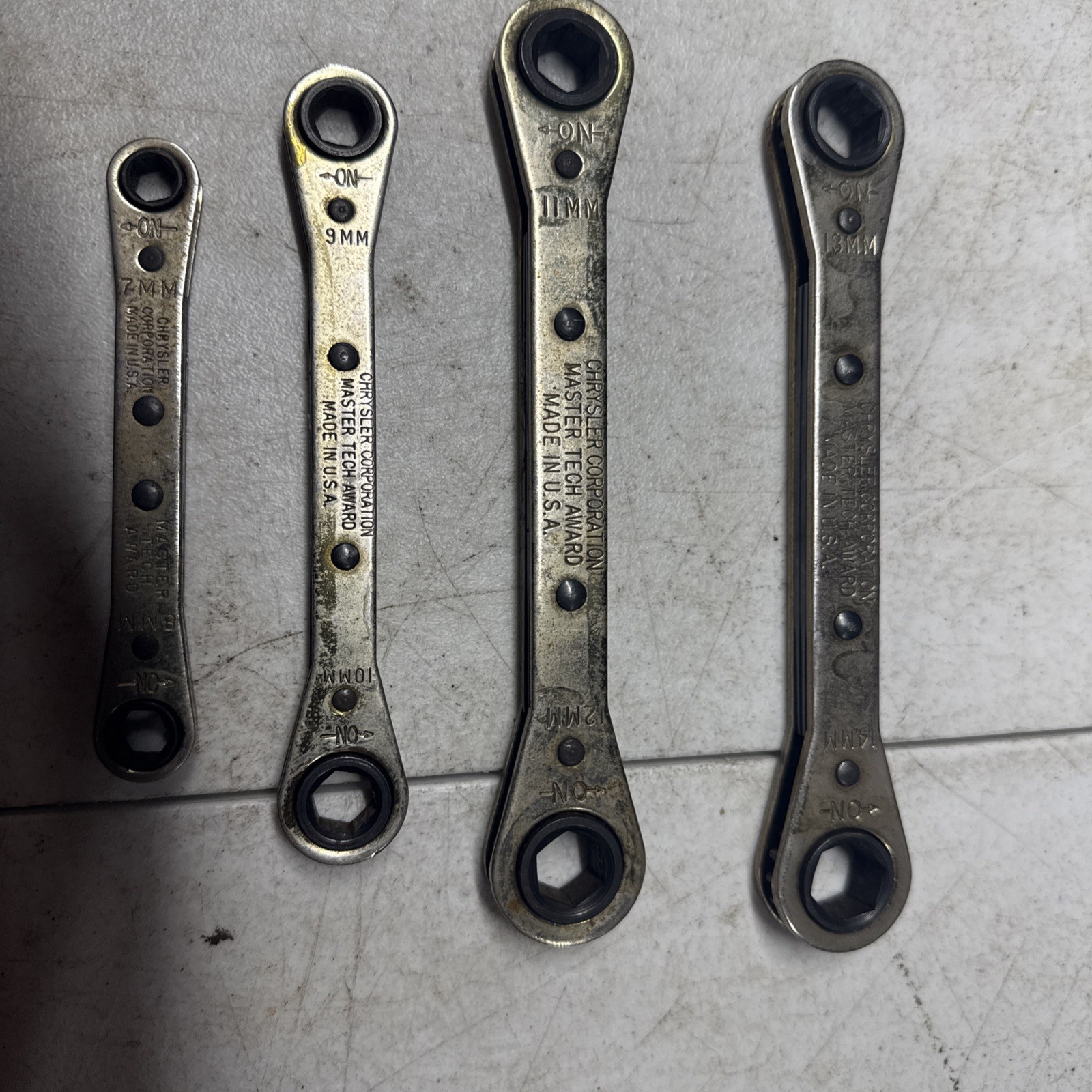 1979 Chrysler Gold Tool Award Langline Metric Ratchet Wrench Set