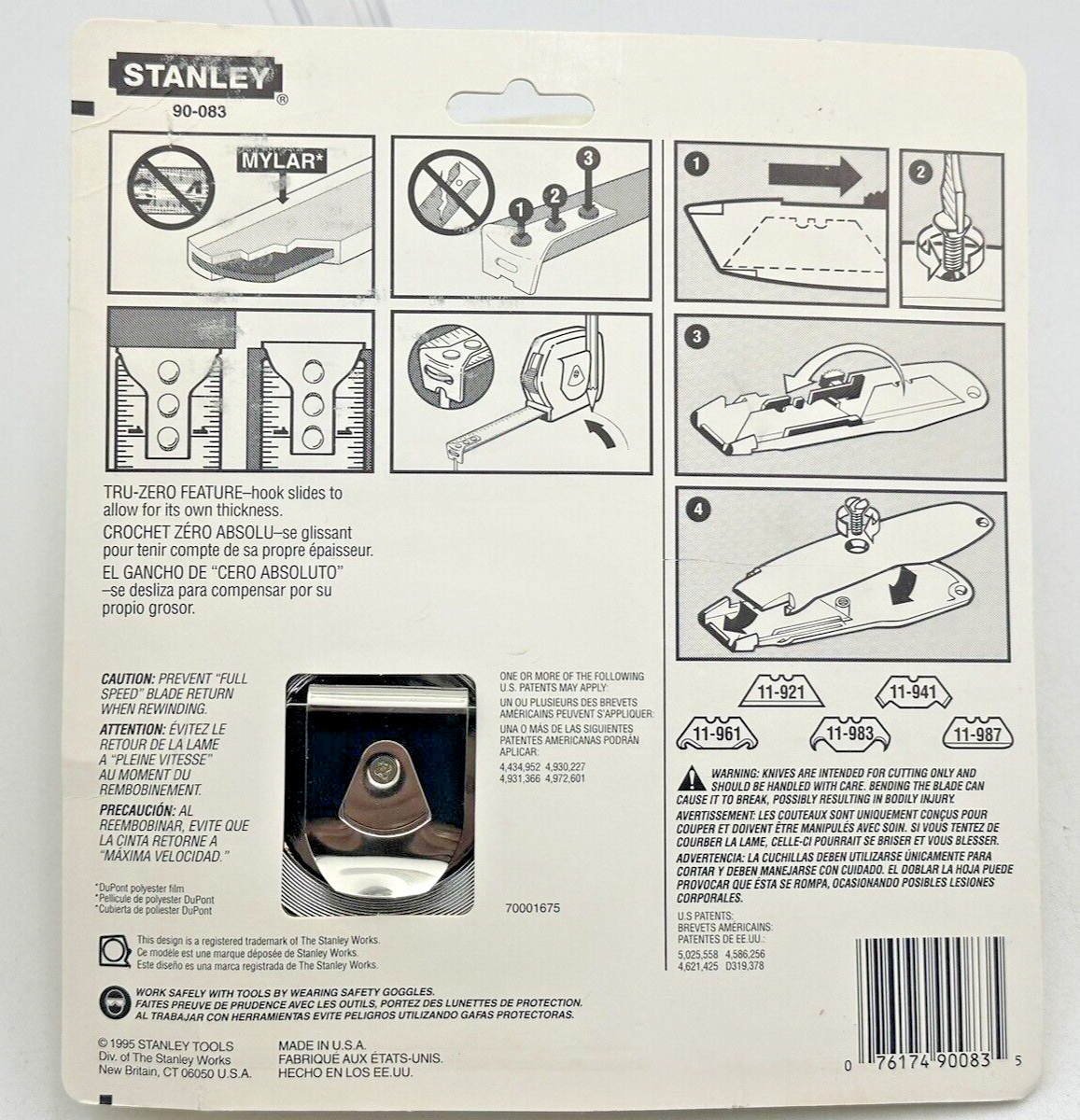 STANLEY USA 1995 adjustable Knife & 25’ Powerlock II Tape Measure 90-083 NOS