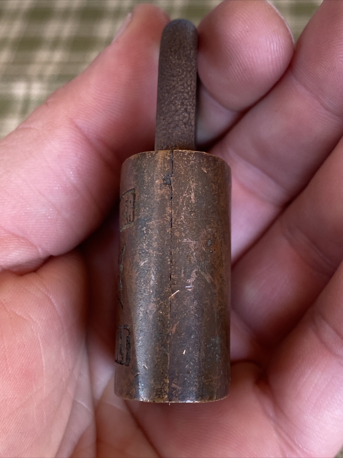 Antique Vtg Reese SUPER CYLINDER DOUBLE BOLT Brass or Bronze & Steel Pad Lock
