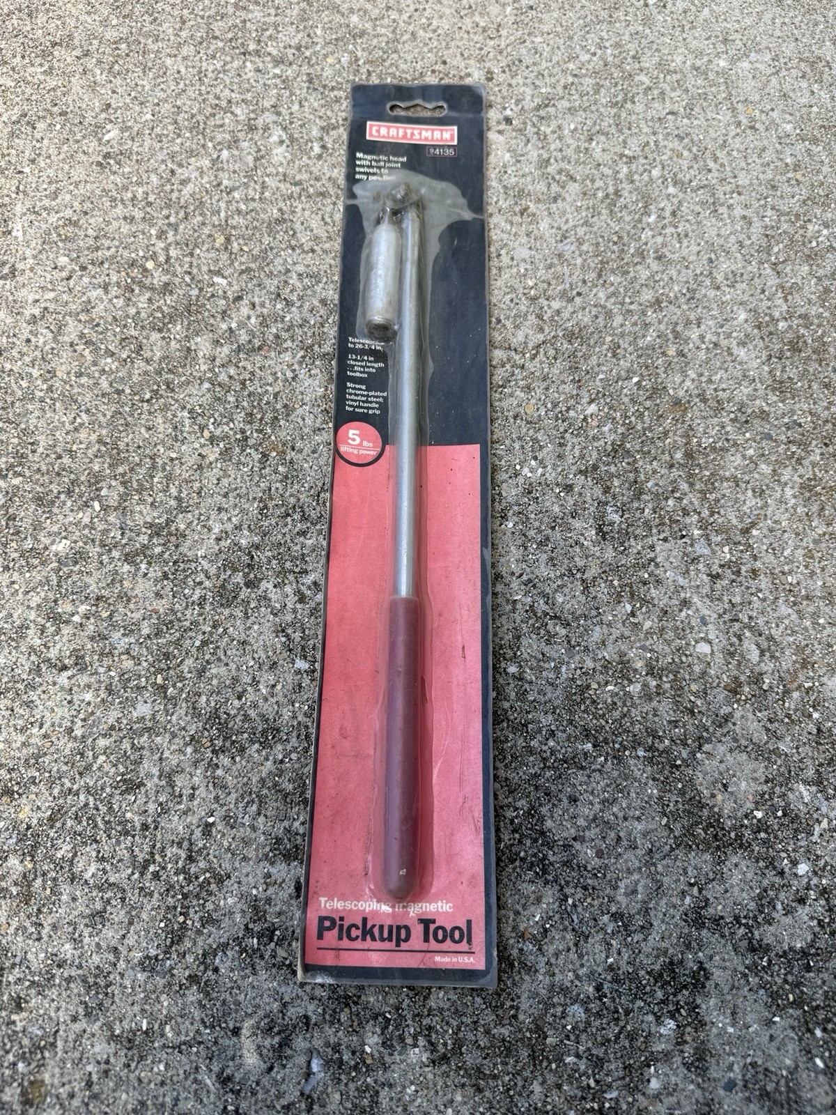 NOS Craftsman USA Telescoping Pick Up Tool 4135 Magnetic 16.75”-26.75” RARE