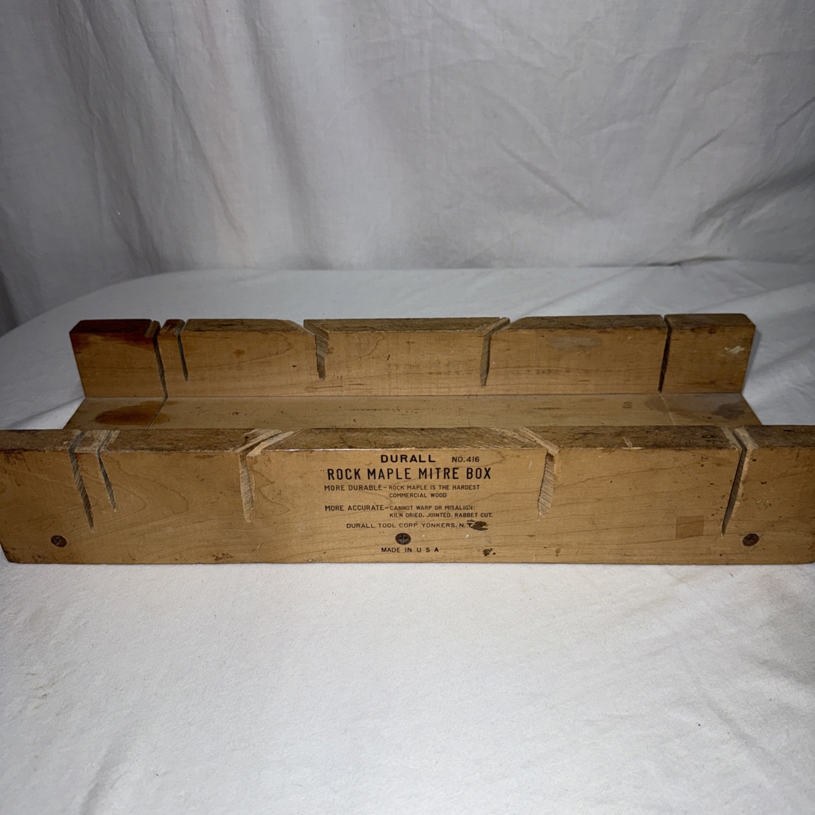 VTG Durall 416 Rock Maple Wood Mitre Box 16” Yonkers NY. EUC