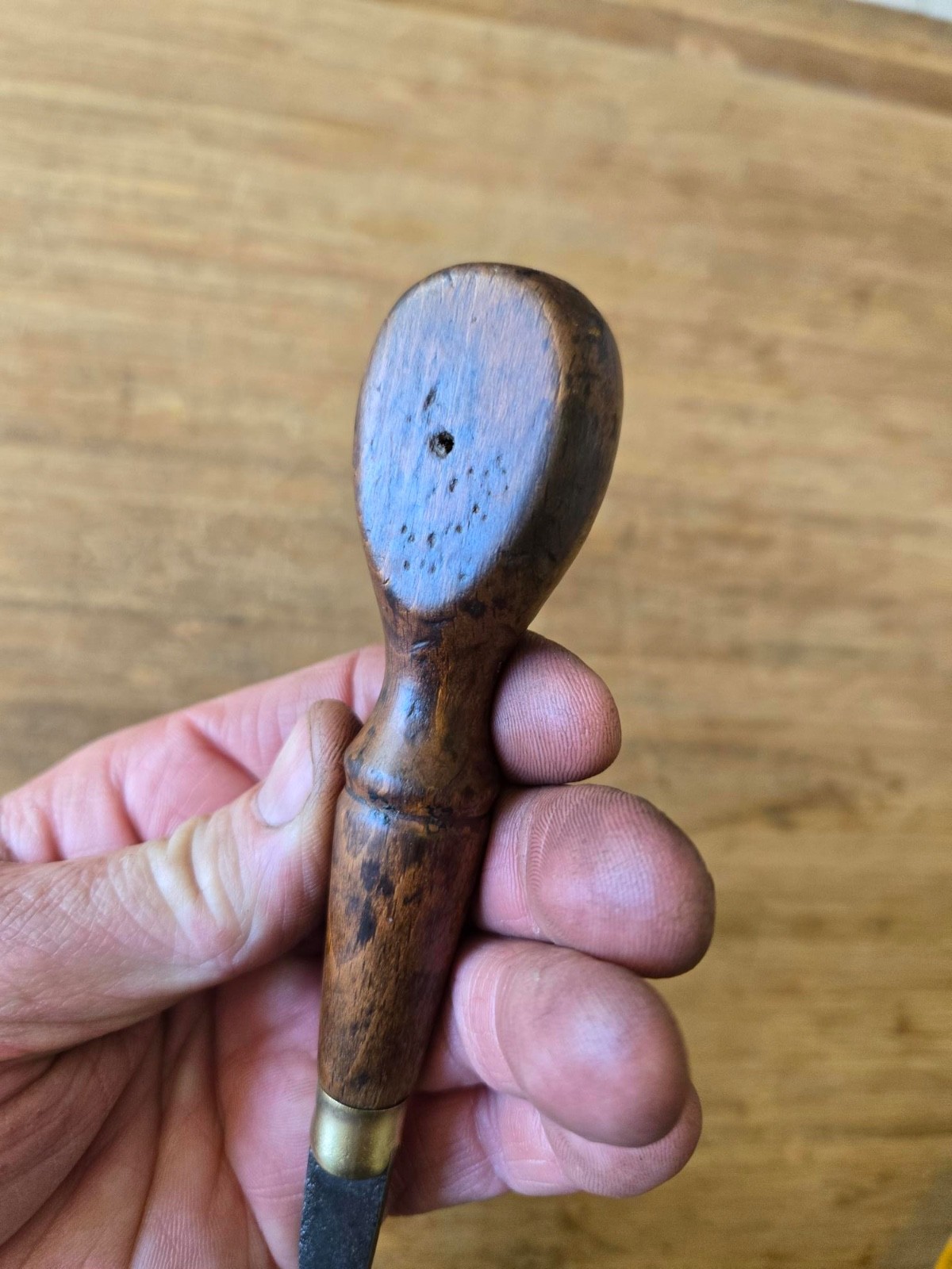 Antique Turn Screw Wooden Handle Slotted Screwdriver 7 inch