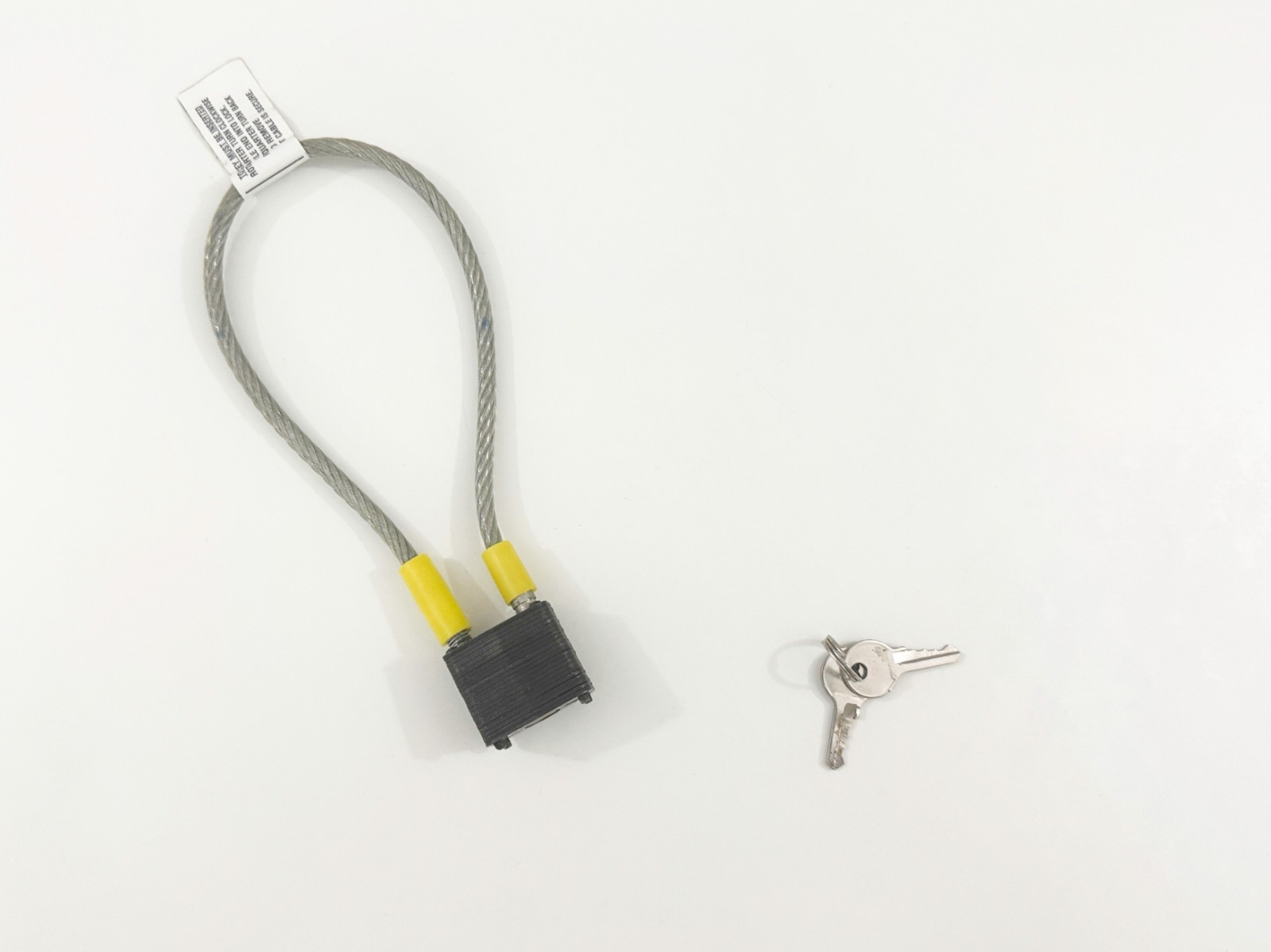 Plain Clear Rubber Line Steel Wire Padlock and Key Set Silver