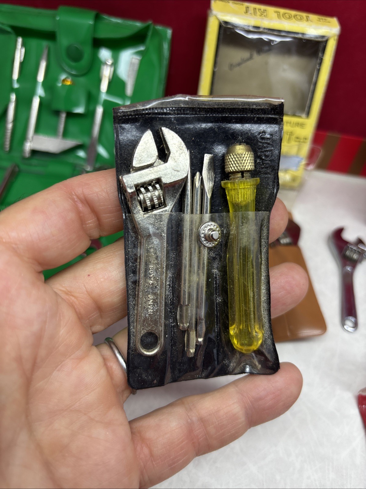 Lot of Vintage Miniature Tool Kits-Wrench-Hammers-Screwdrivers-Hong Kong-Germany