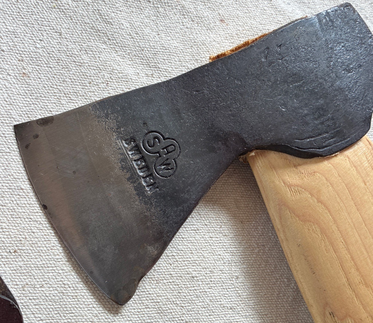 SAW Wetterling Hand Forged Axe Hatchet made in sweden leather sheat camping axe