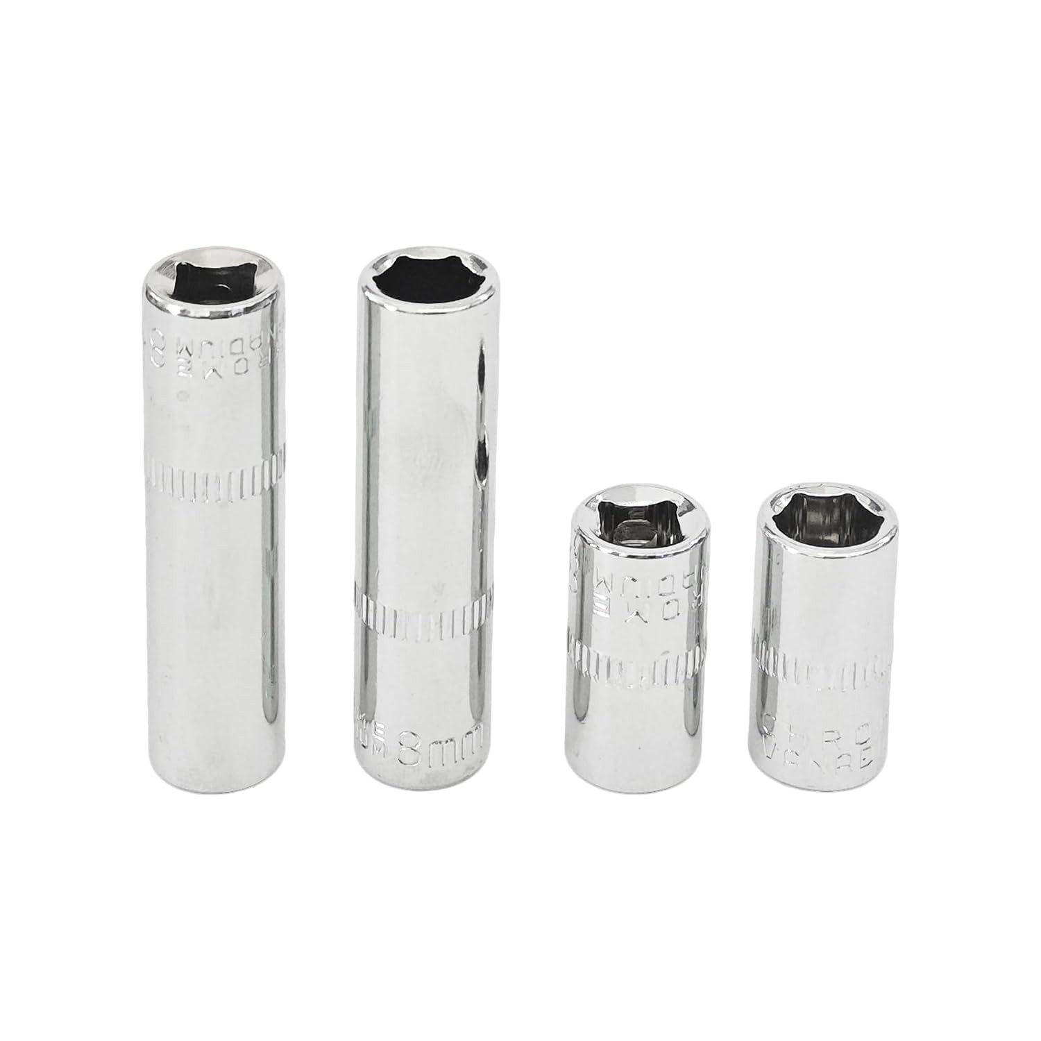 1/4-Inch Drive 8mm Cr-V Steel 6-Point Metric Deep and Shallow Socket Set