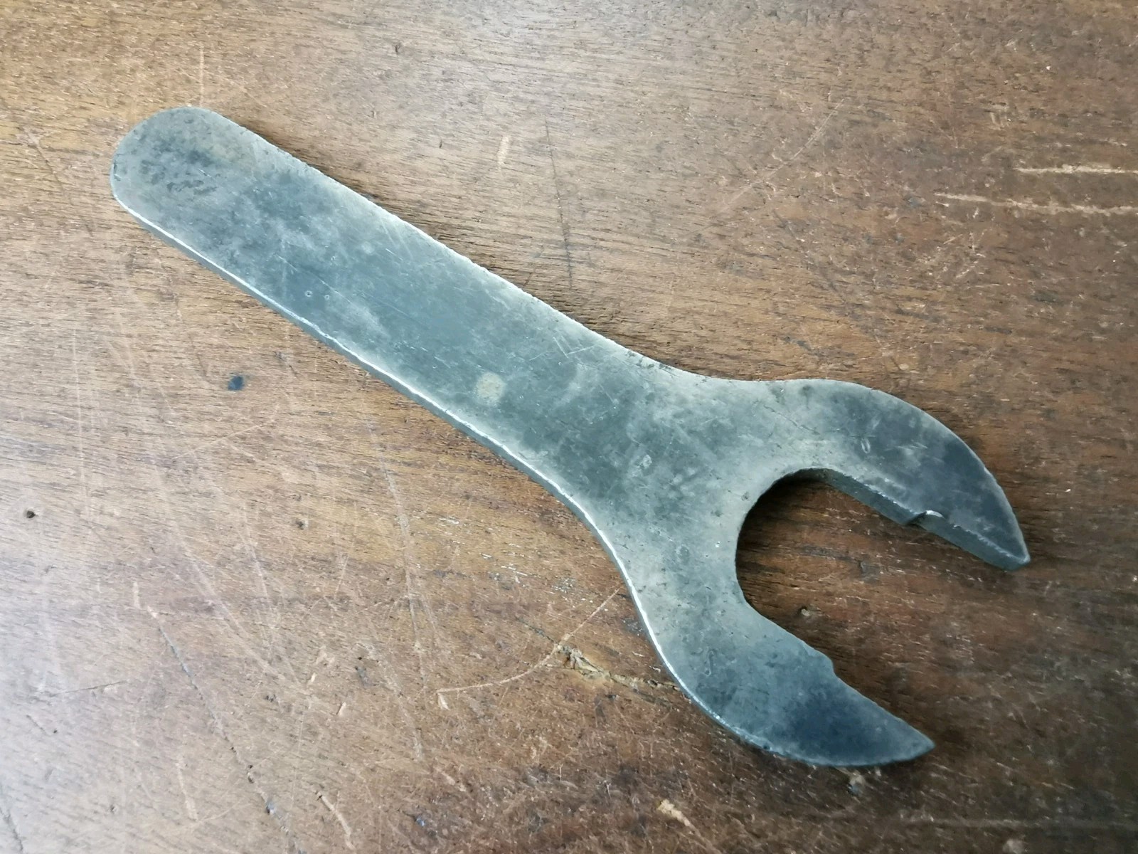 Vintage motorcycle spanner, no makers name, for classic motorcycle toolkit.