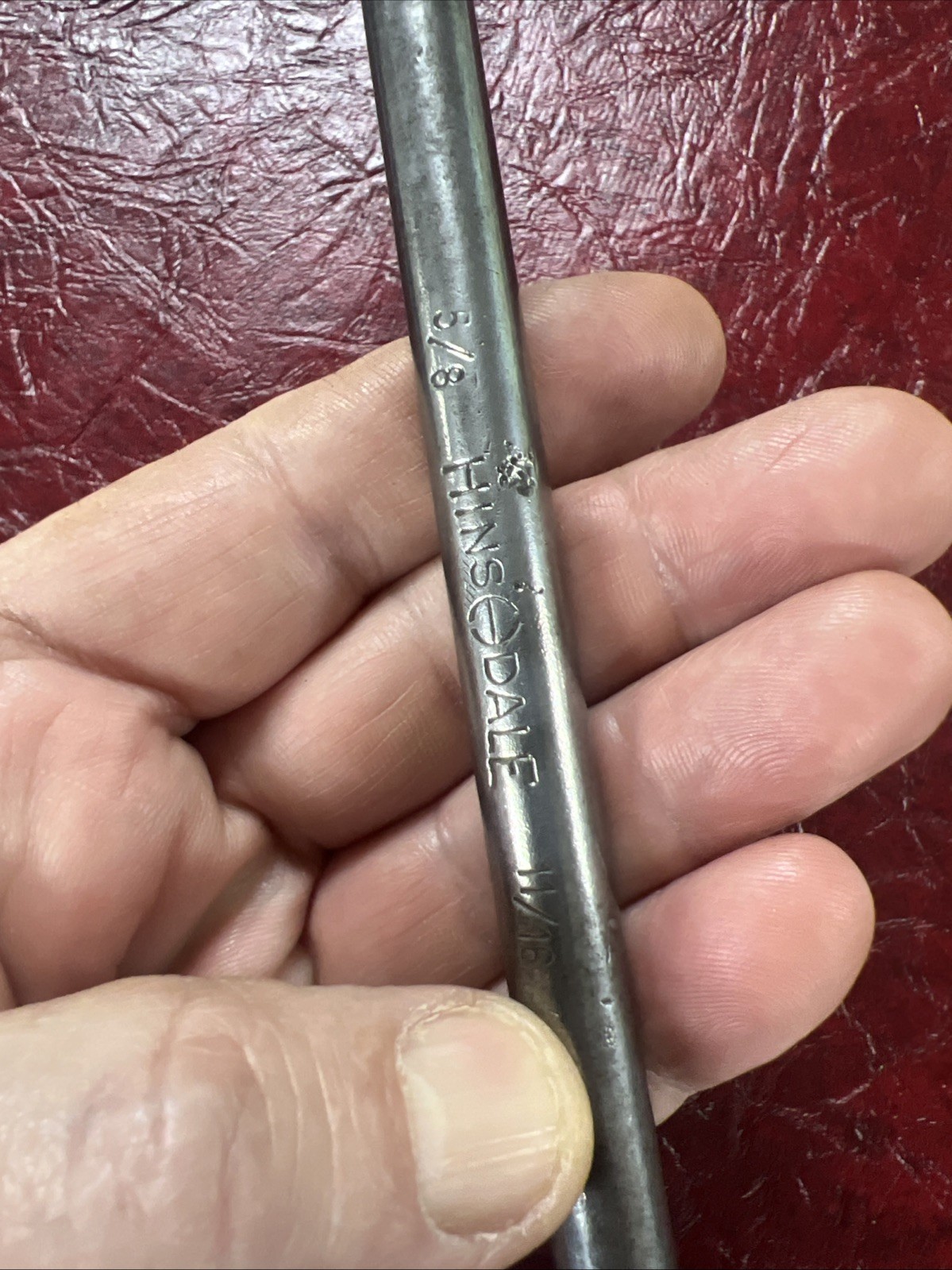 VINTAGE HINS DALE BOX END OFFSET 5/8”x 11/16” Wrench Mechanic Farm Hand Tool USA