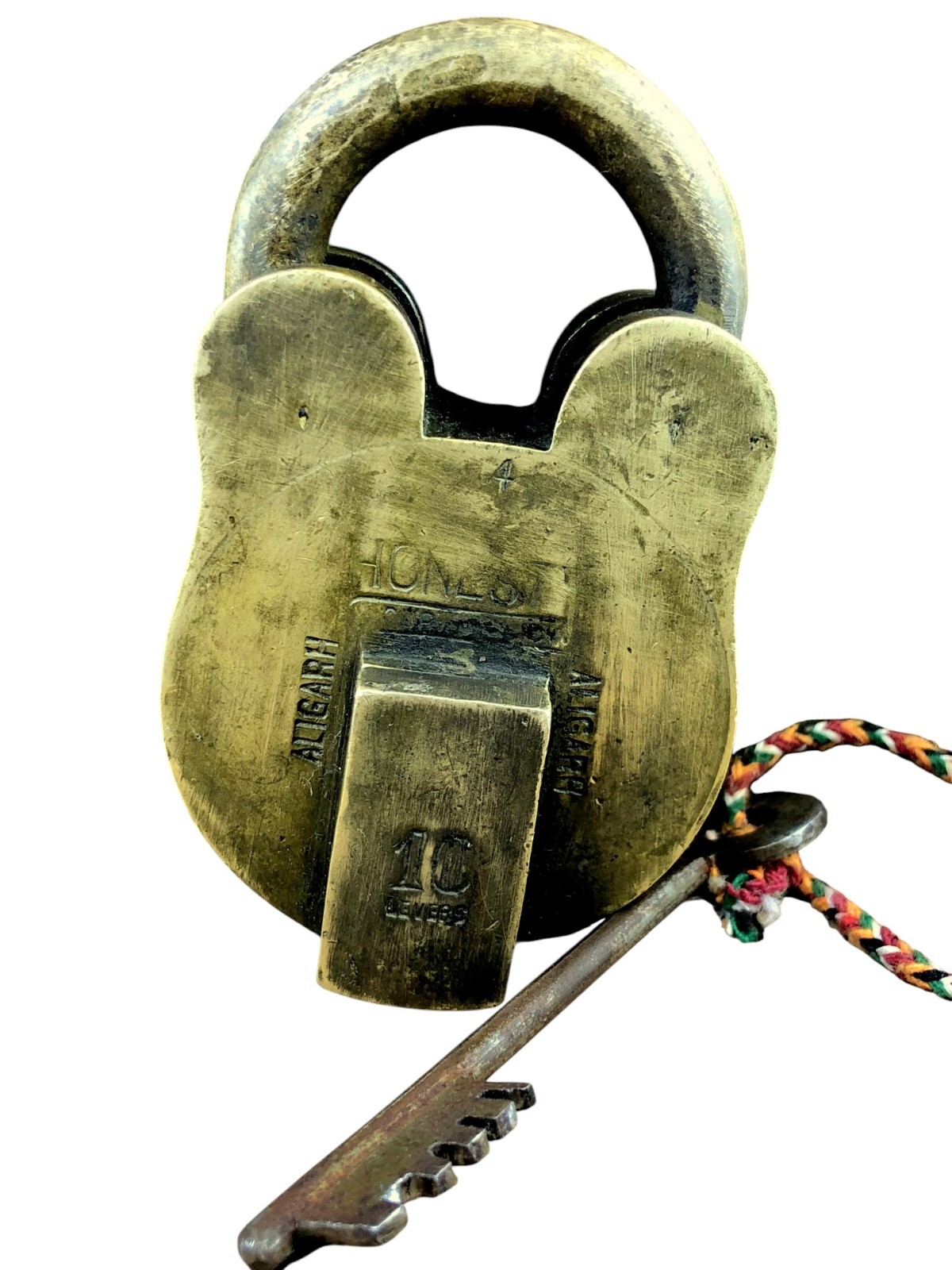 Vintage Indian Collectible Brass Made Padlock home Office Security. G2-342