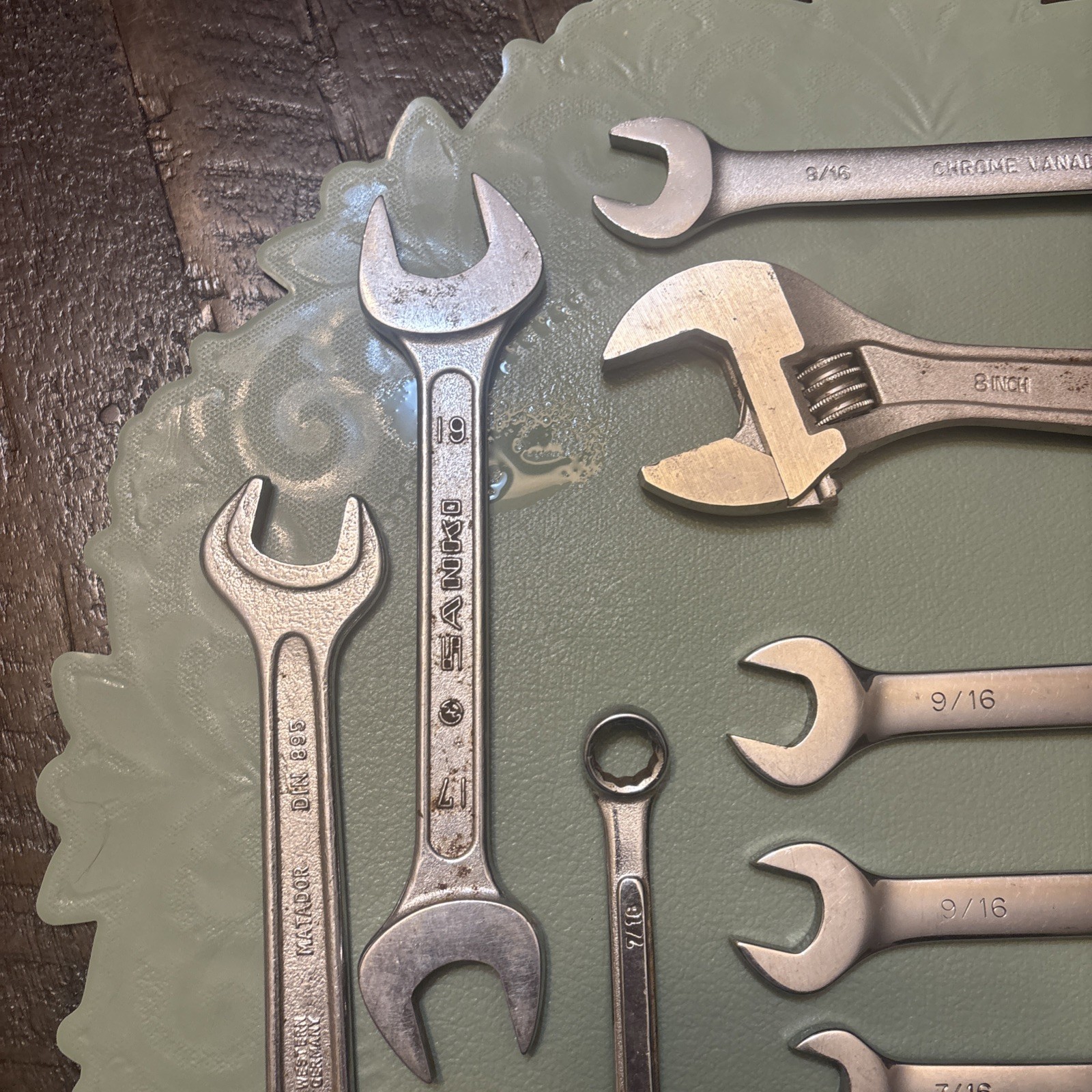 Vtg 10 Piece Mixed Lot Tool Wrench Mercedes Matador K D Chrome Proto Daie USA