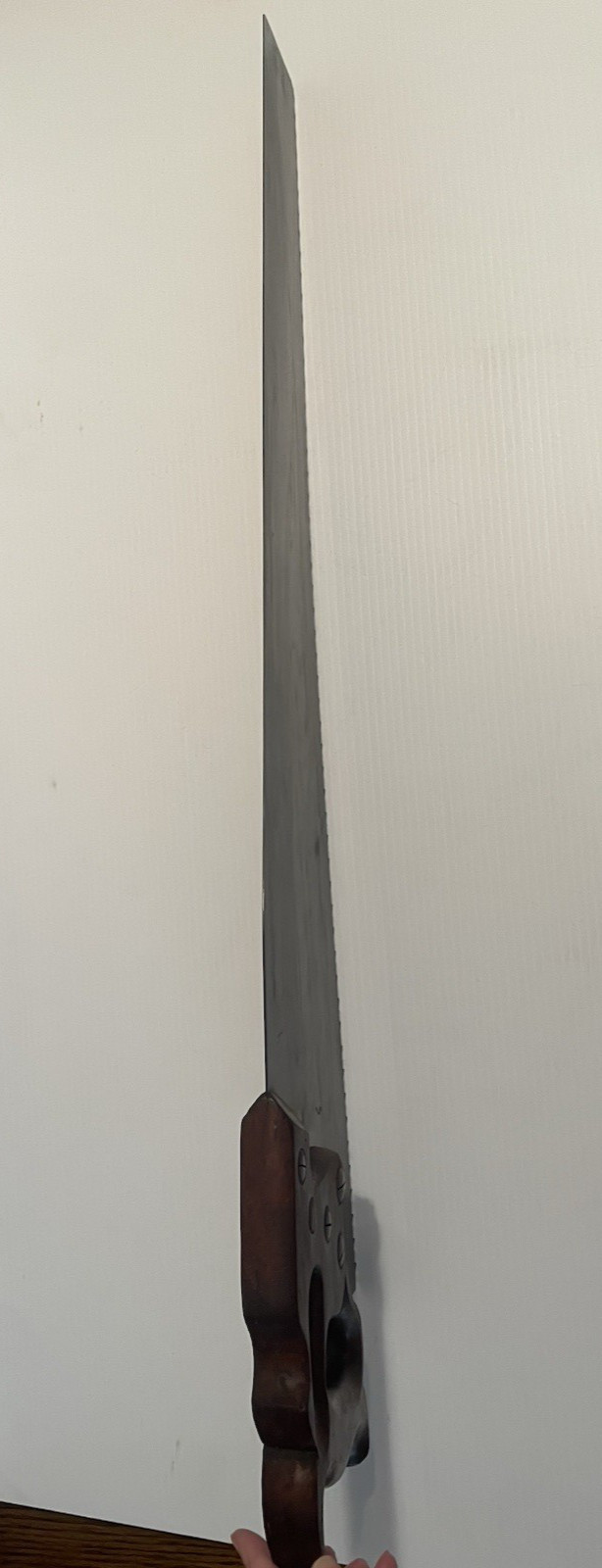 1896 1917 Rip SAW Disston USA D 8 Skewback 26” 5 1/2 TPI Handsaw Thumb Hole🌺