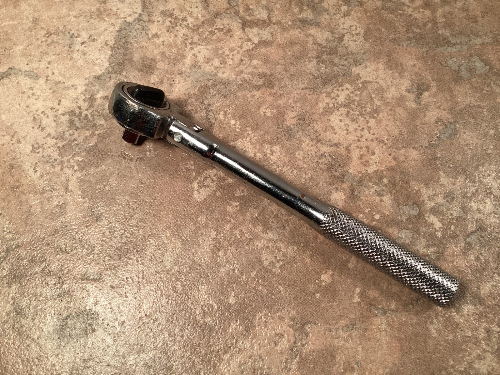 Vintage Flex Head Ratchet 1/4″ Drive NOS Forged Steel Reversible Knurled Handle
