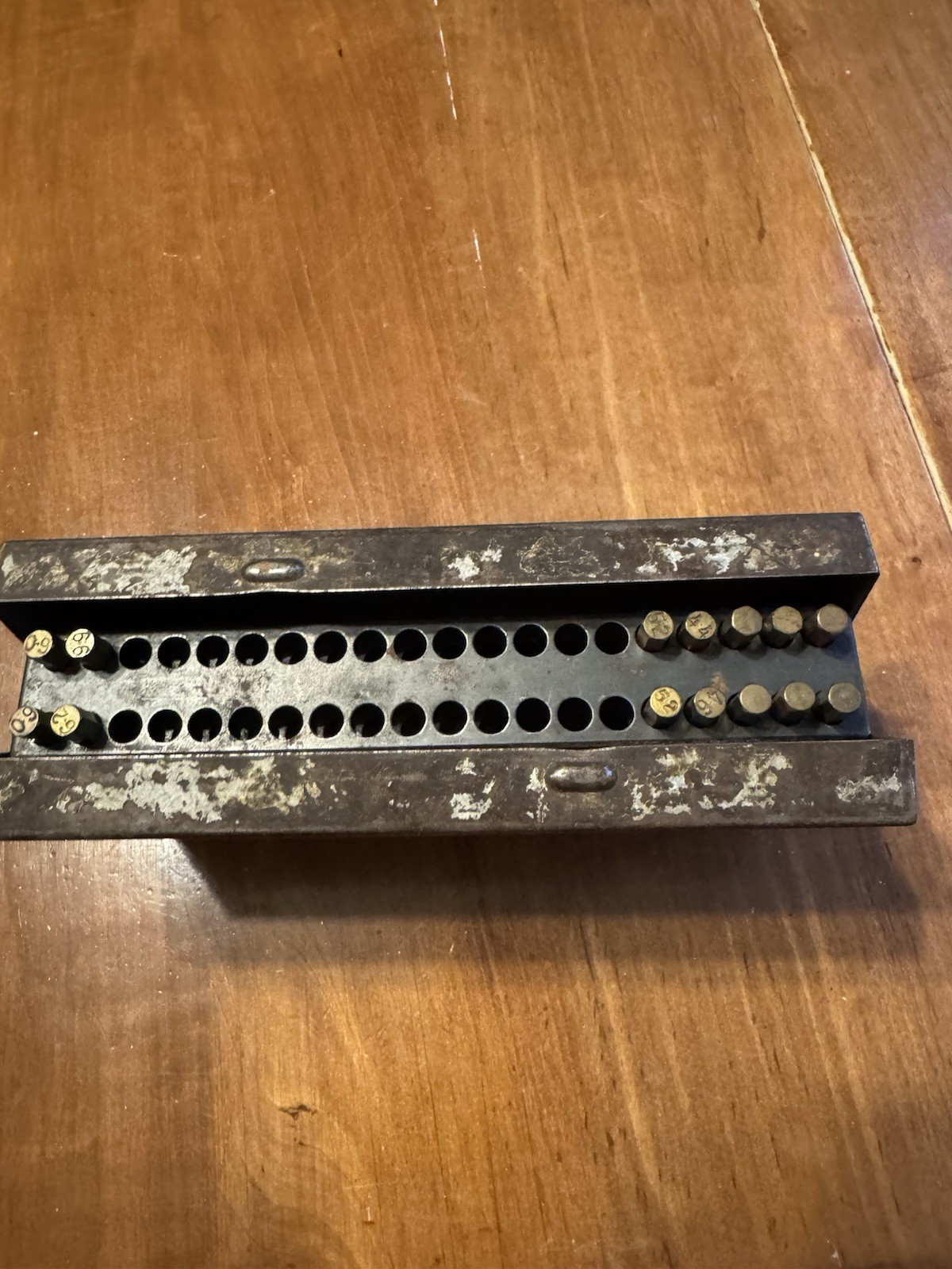 Antique Tiny Gas Drill Bit Set In Metal Case E F Griffiths Co, Phila PA