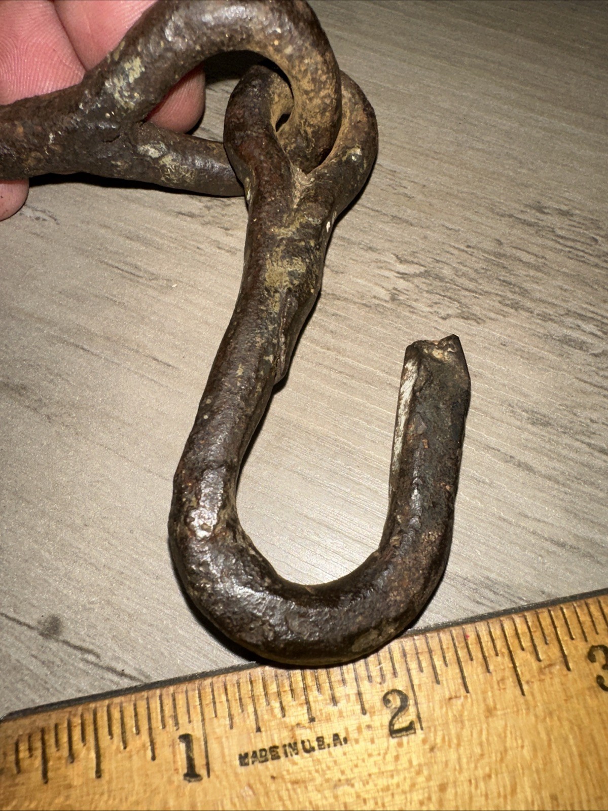 Blacksmith Hand Forged Primitive Hook Threaded Screw in Type