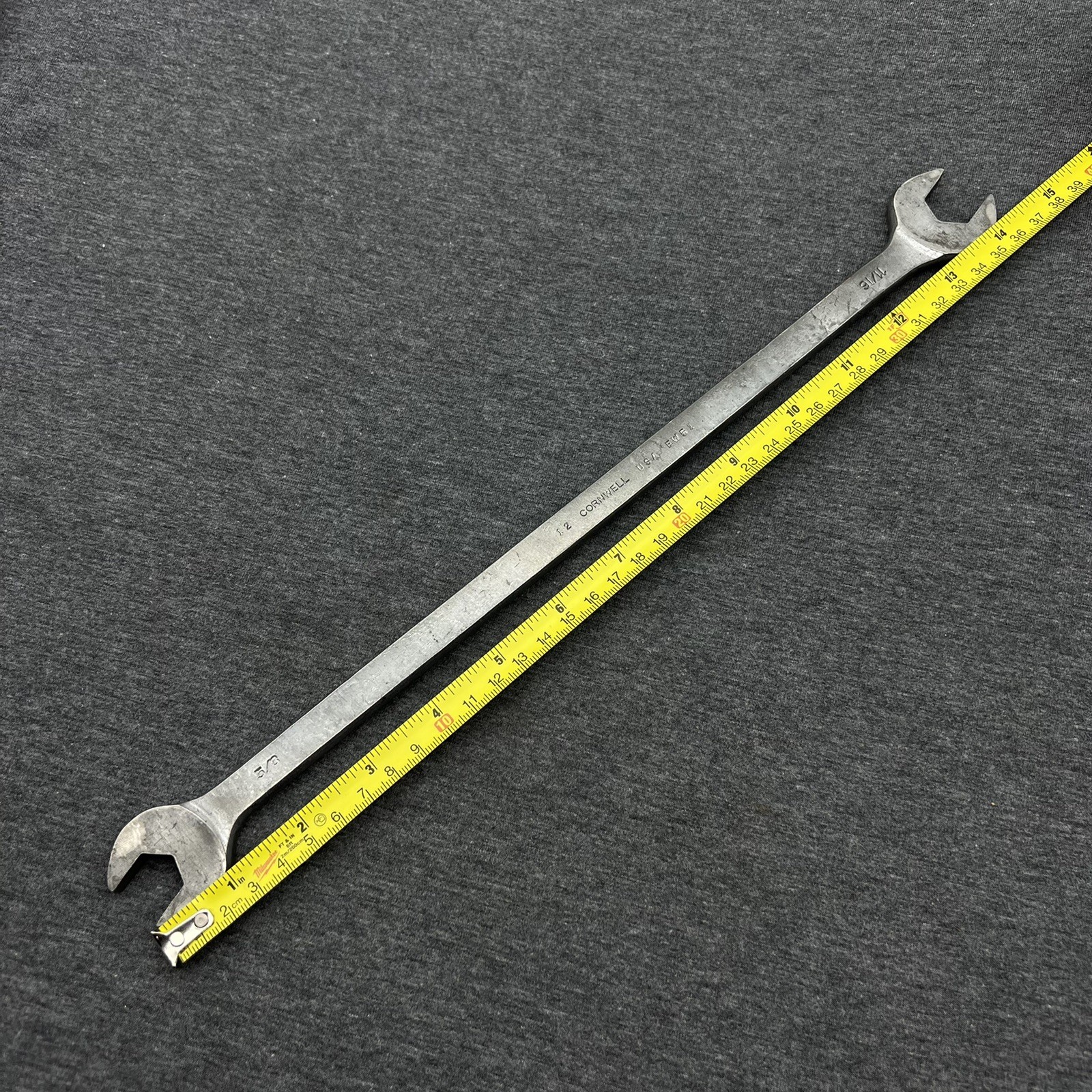 Vintage Cornwell Tools EW51 5/8″ x 11/16″ Open End Brake Wrench 15”long USA
