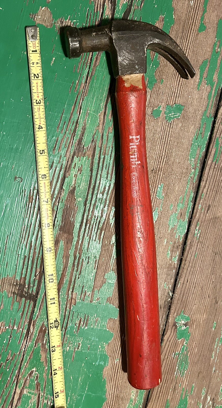 Plump CooperTools Red Wood Handle w/ Forged Claw Hammer