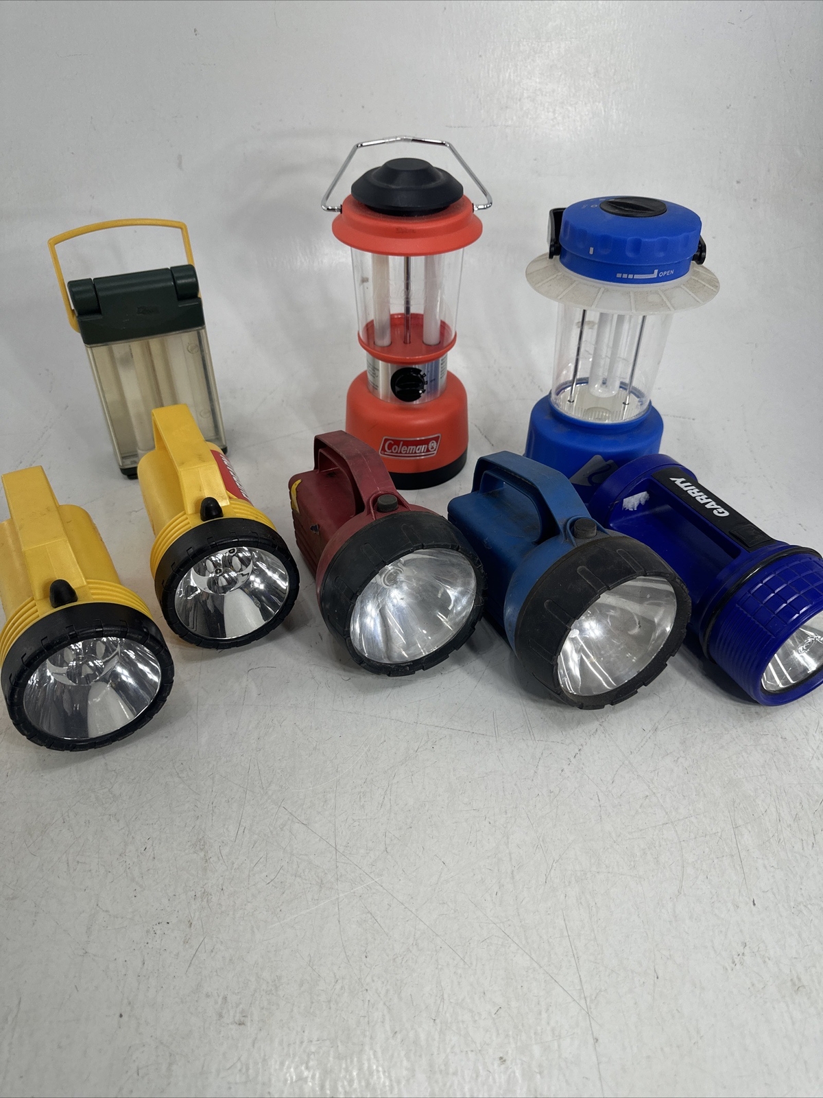 Vintage Flashlights Lot Of 8 Coleman Already Energizer